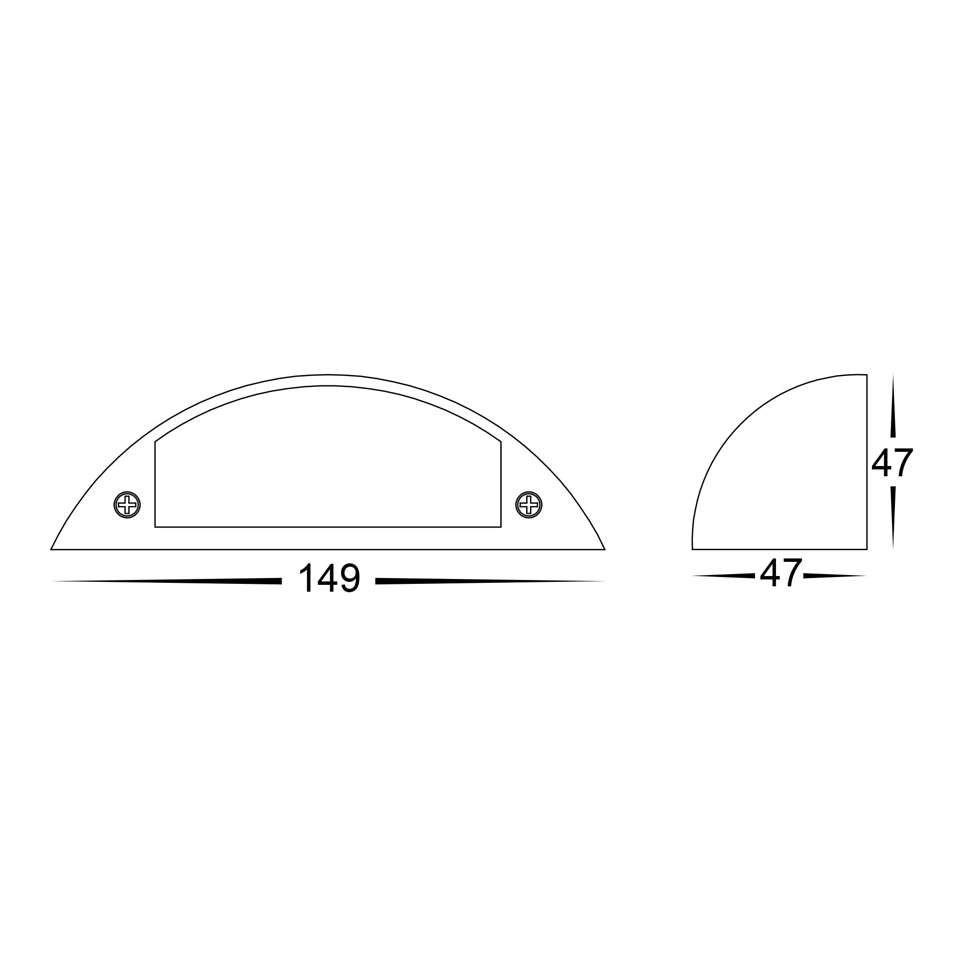 HV3252T-BLK-12V - Curva Black LED Step Light