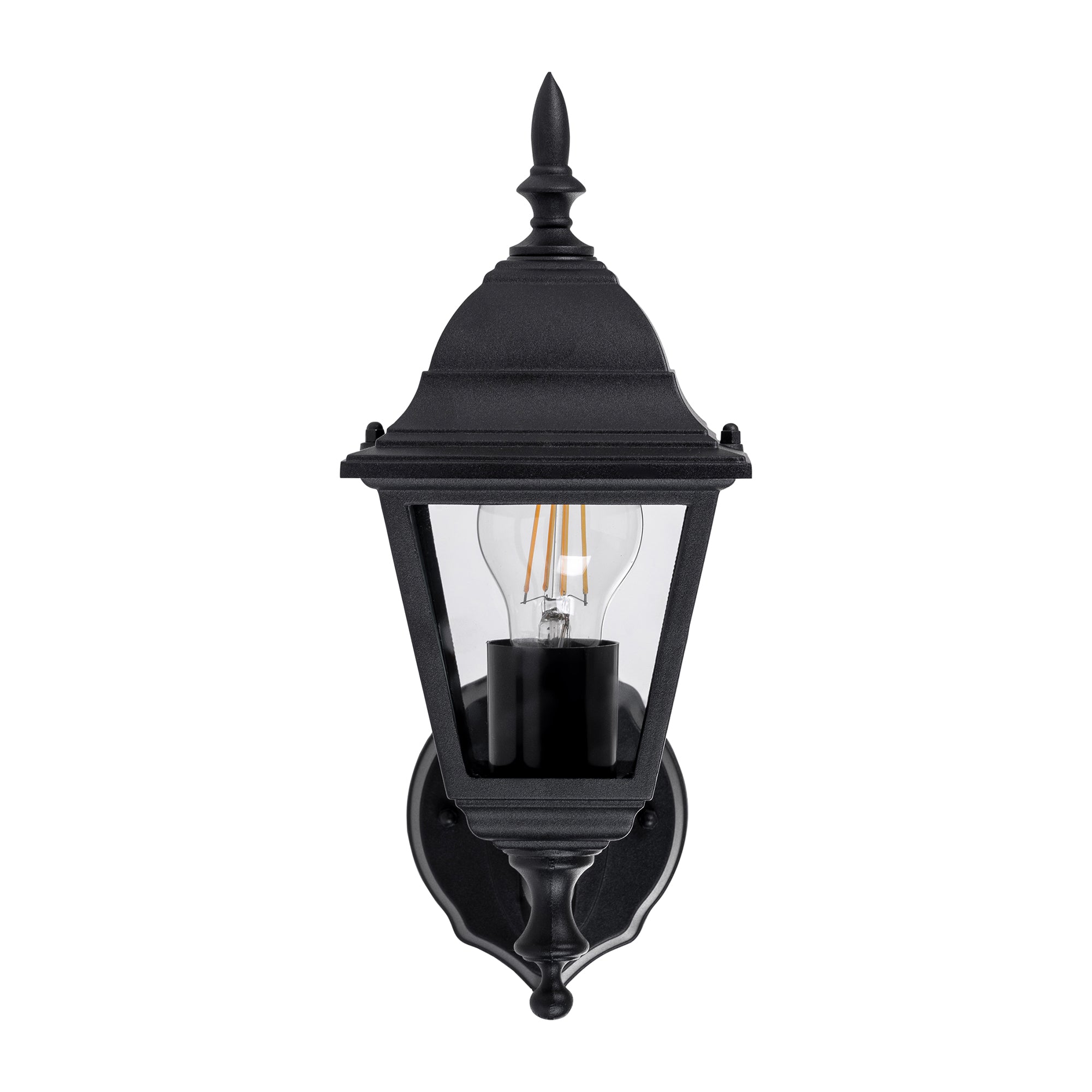 HV3551W-BLK - Newark Aluminium Black 4 Panel Coach Wall Light
