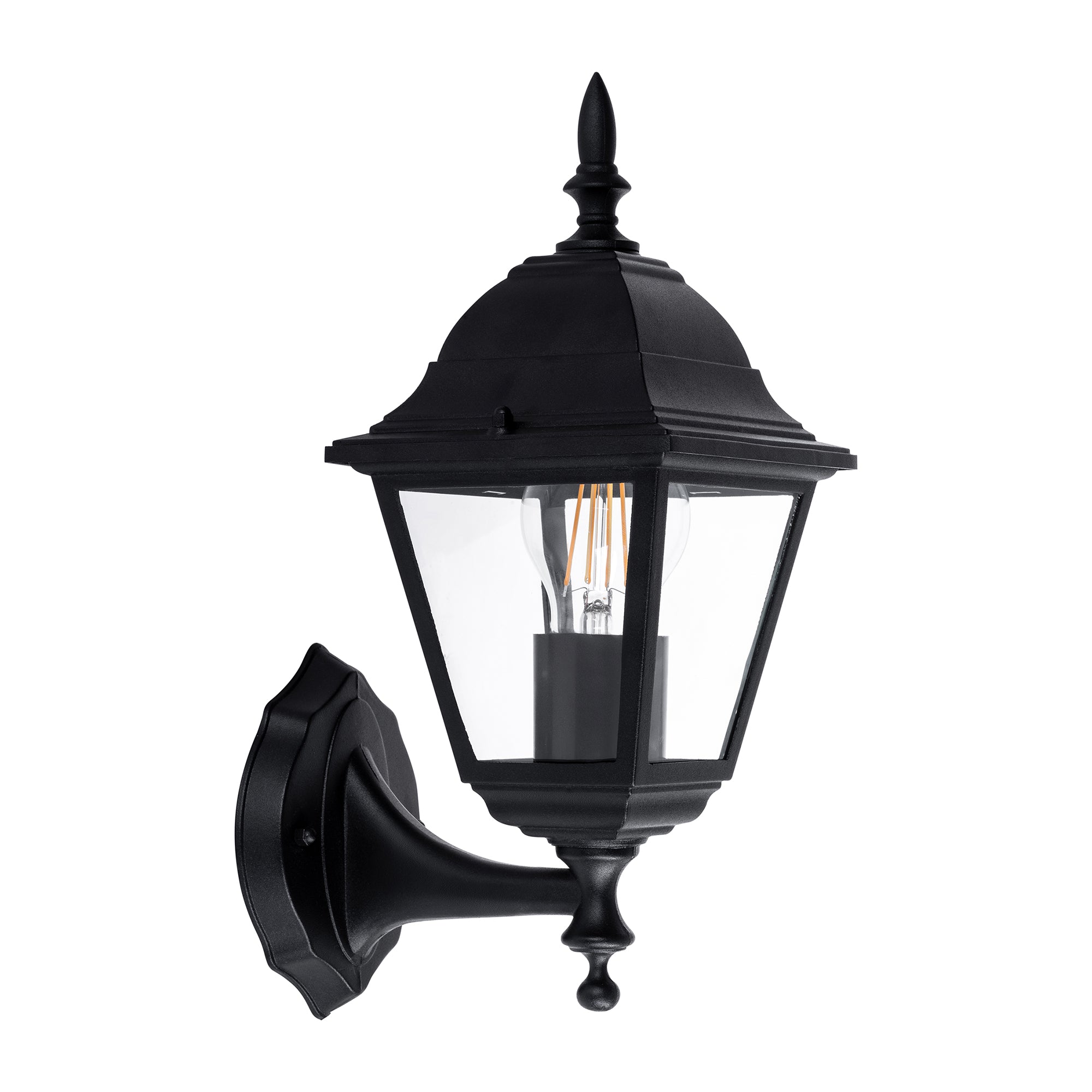 HV3551W-BLK - Newark Aluminium Black 4 Panel Coach Wall Light