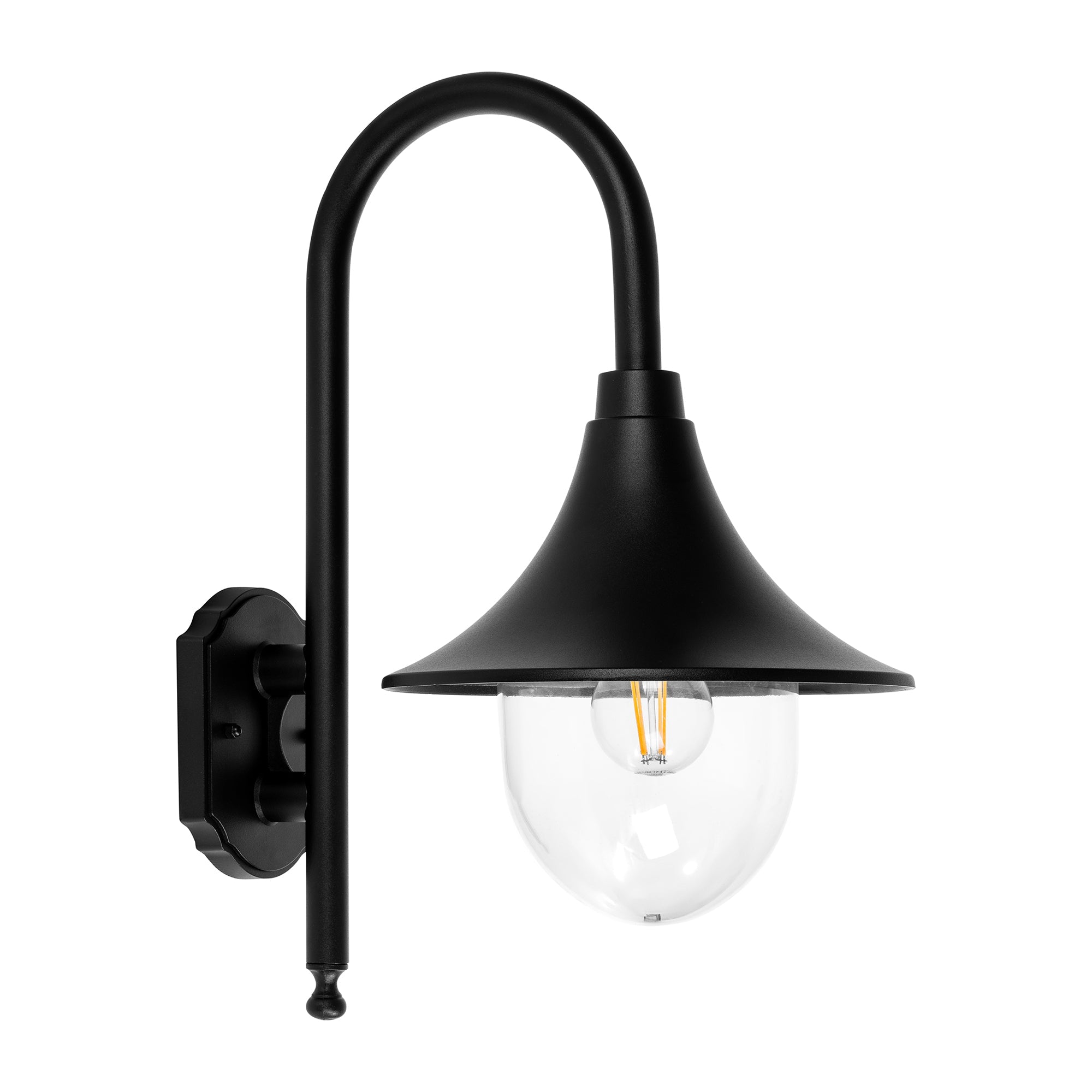 HV3554W-BLK - Hove Aluminium Black Coach Wall Light
