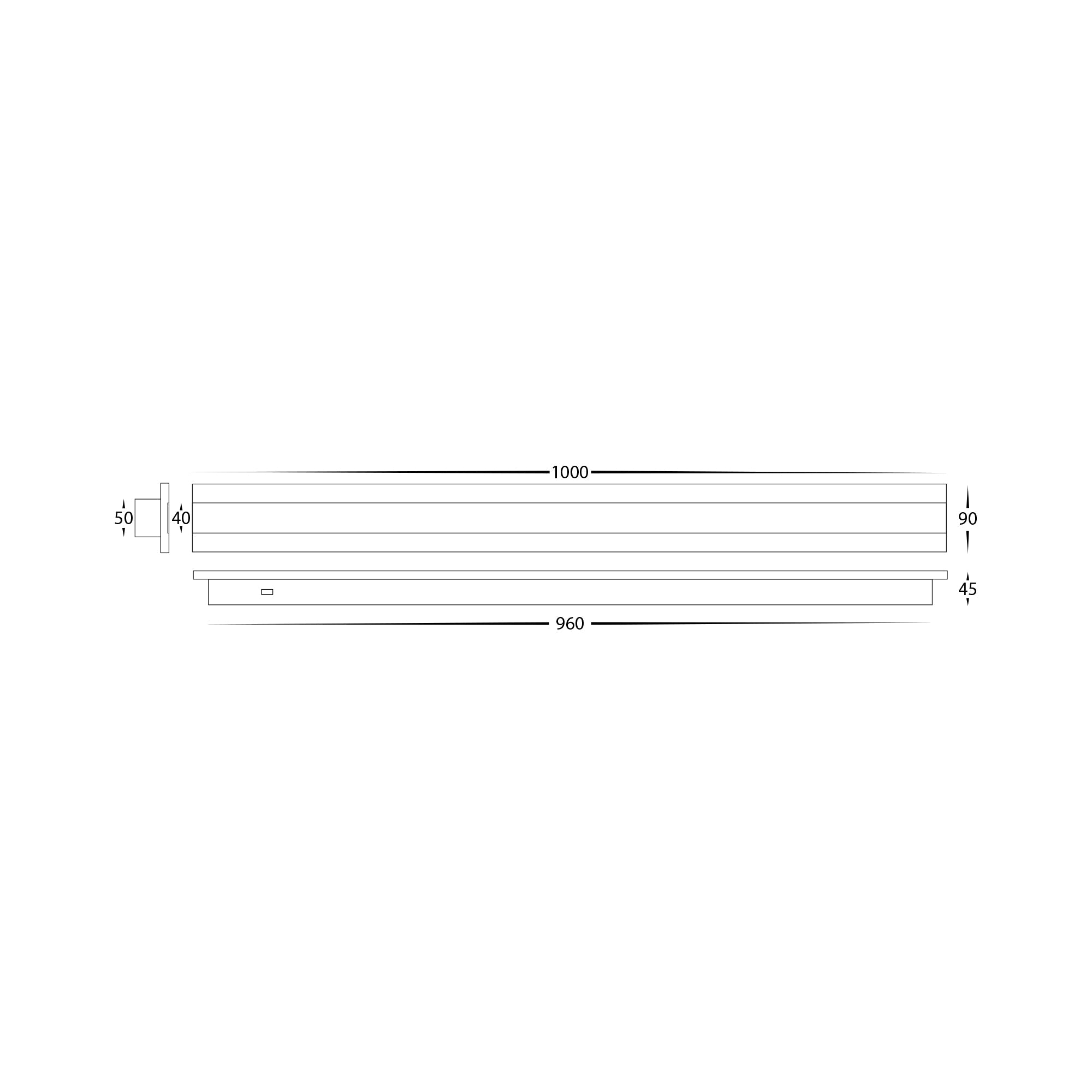 HV3584T-WHT - Barline Aluminium White 1000mm Wall Light