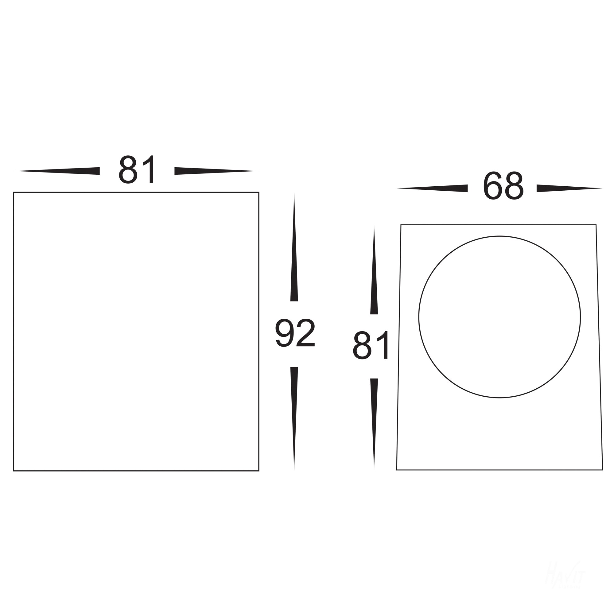 HV3631T-BLK - Accord Black TRI Colour Fixed Down LED Wall Light