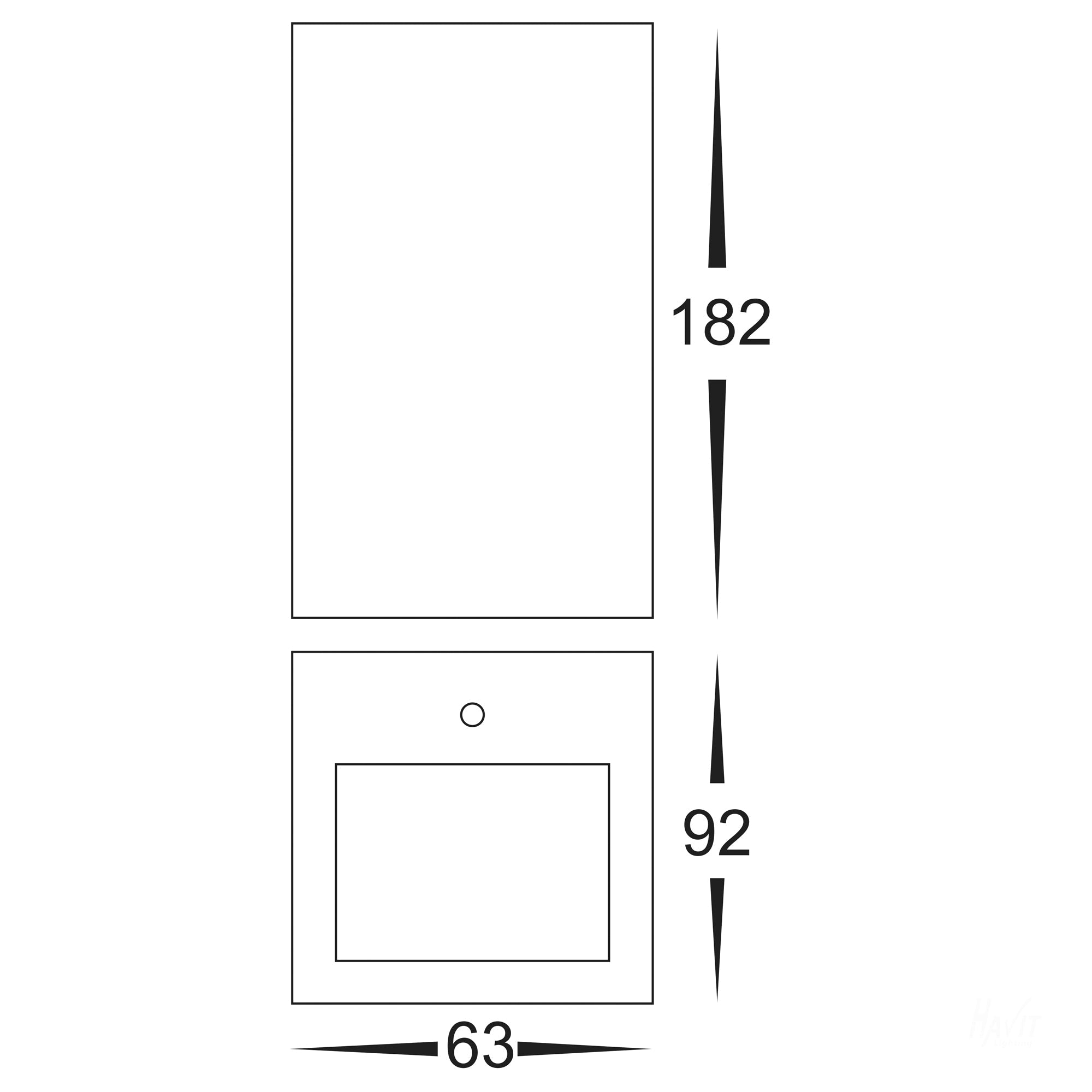 HV3633T-BLK - Veldi Black Square TRI Colour Up & Down Wall Light