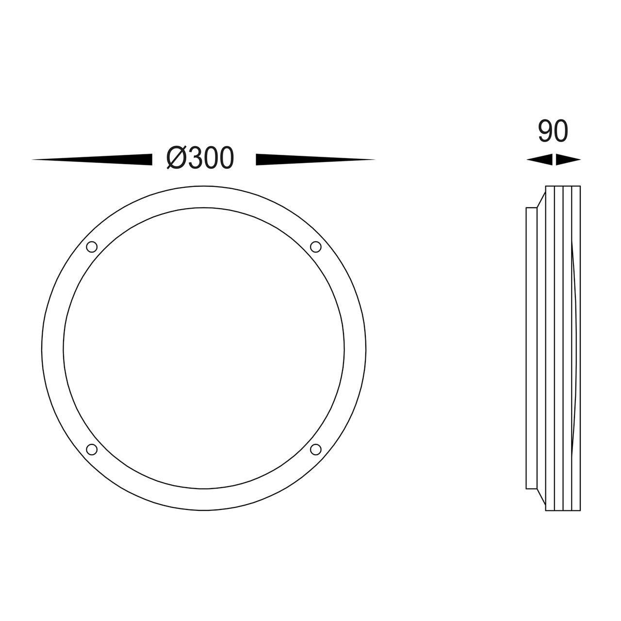 HV3670T-BLK - Stor Black LED Bunker Light