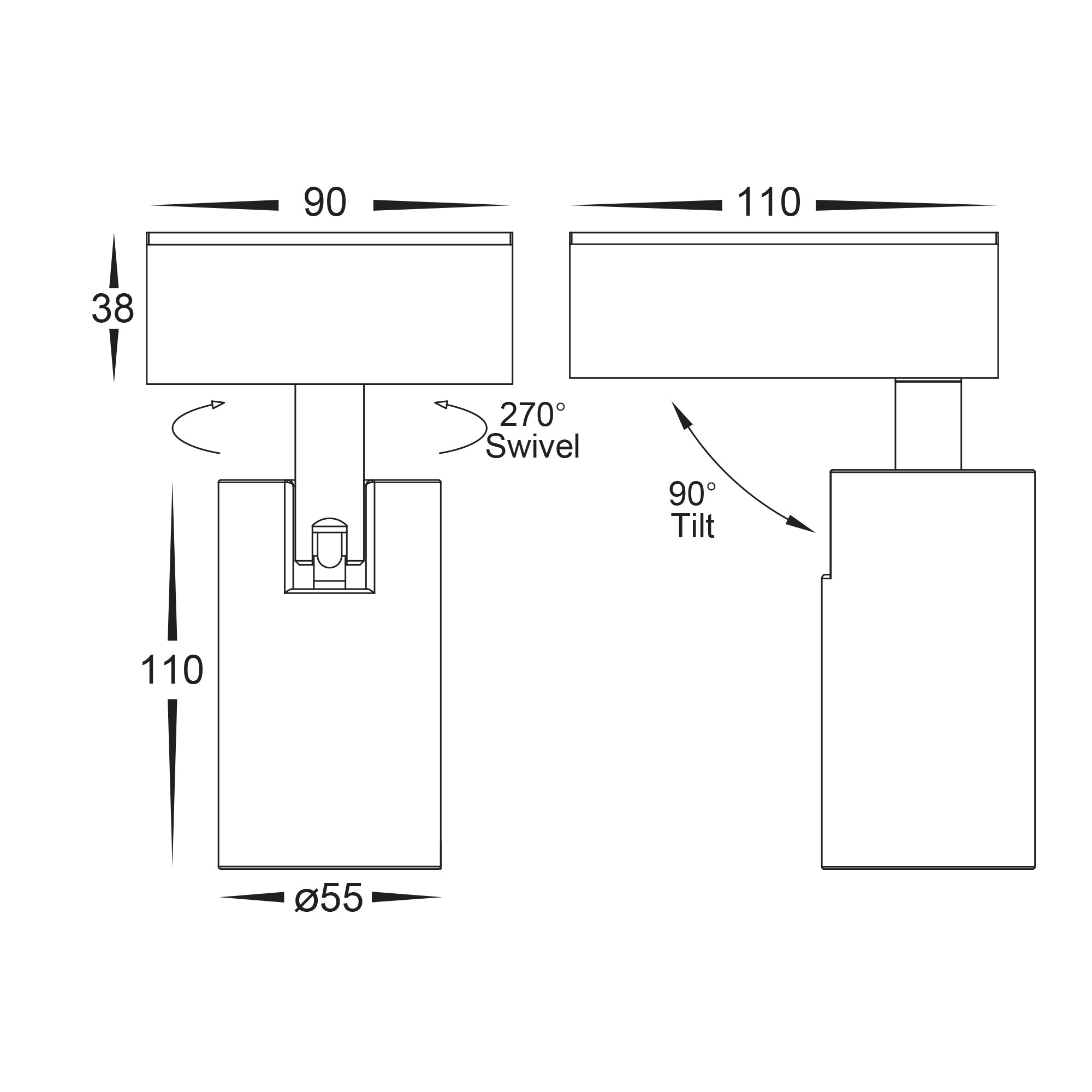 HV3681T-WHT - Revo White Single Adjustable Wall Light