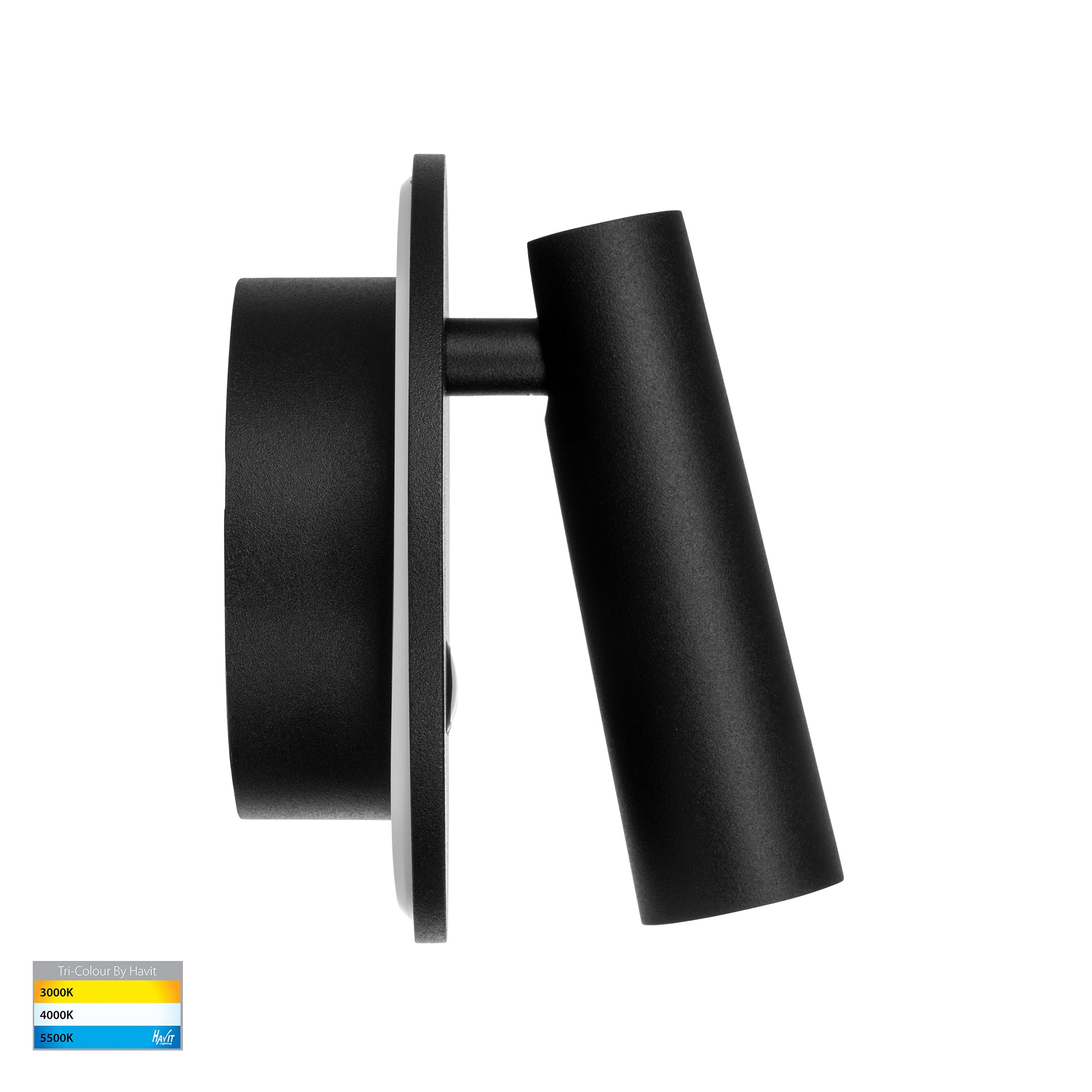 HV3688T-BLK - Lesen Black Single Adjustable Wall Light with Back Light