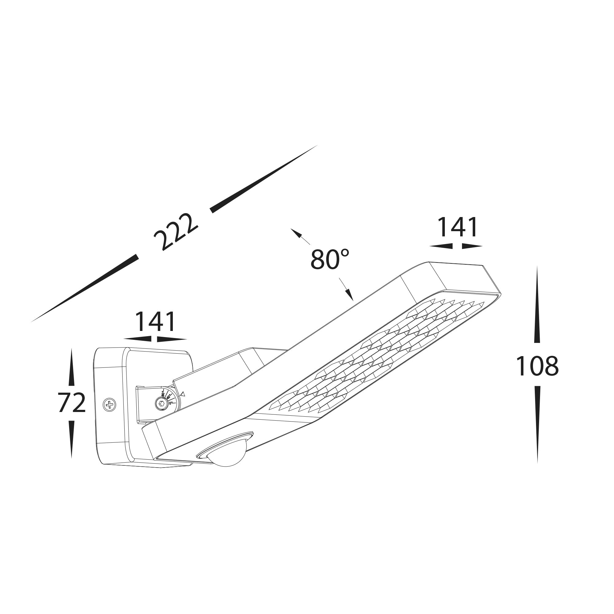 HV3721N-GRY-PIR - Favo Aluminium Grey LED Floodlight with Sensor