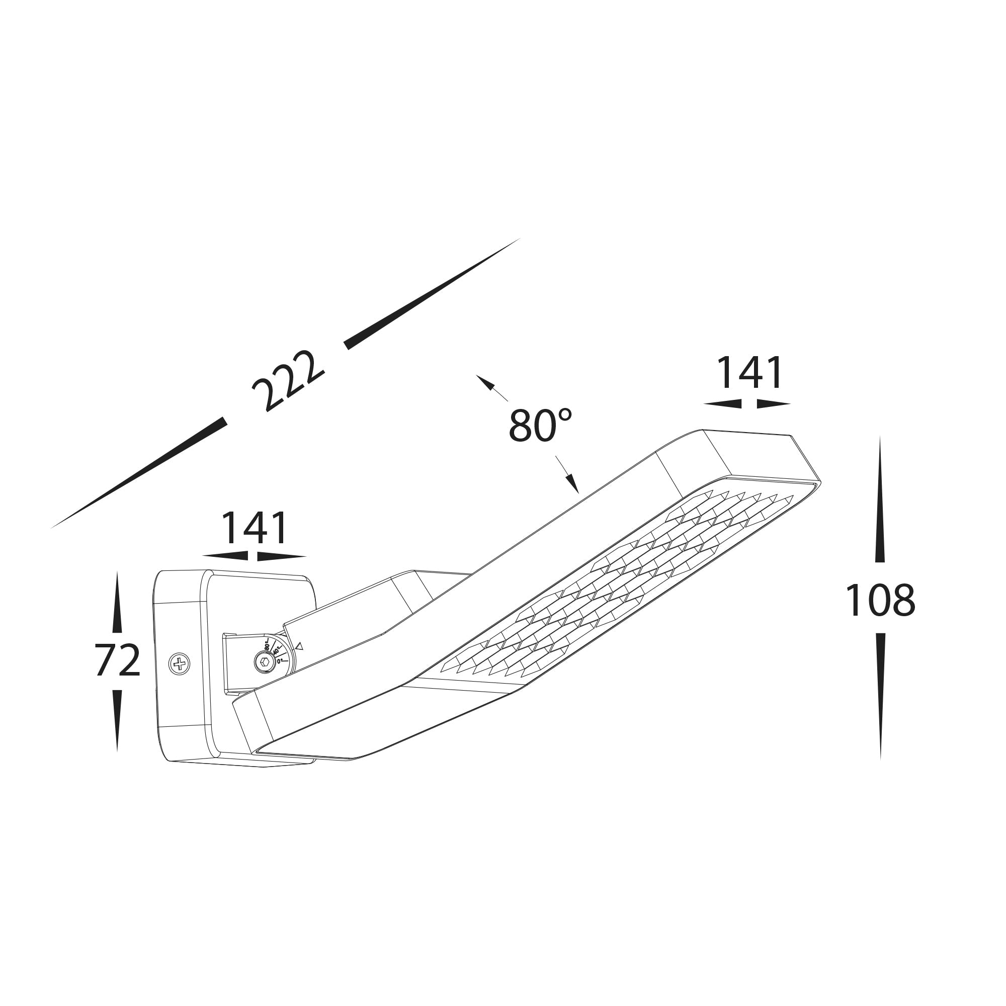 HV3721N-GRY - Favo Aluminium Grey LED Floodlight