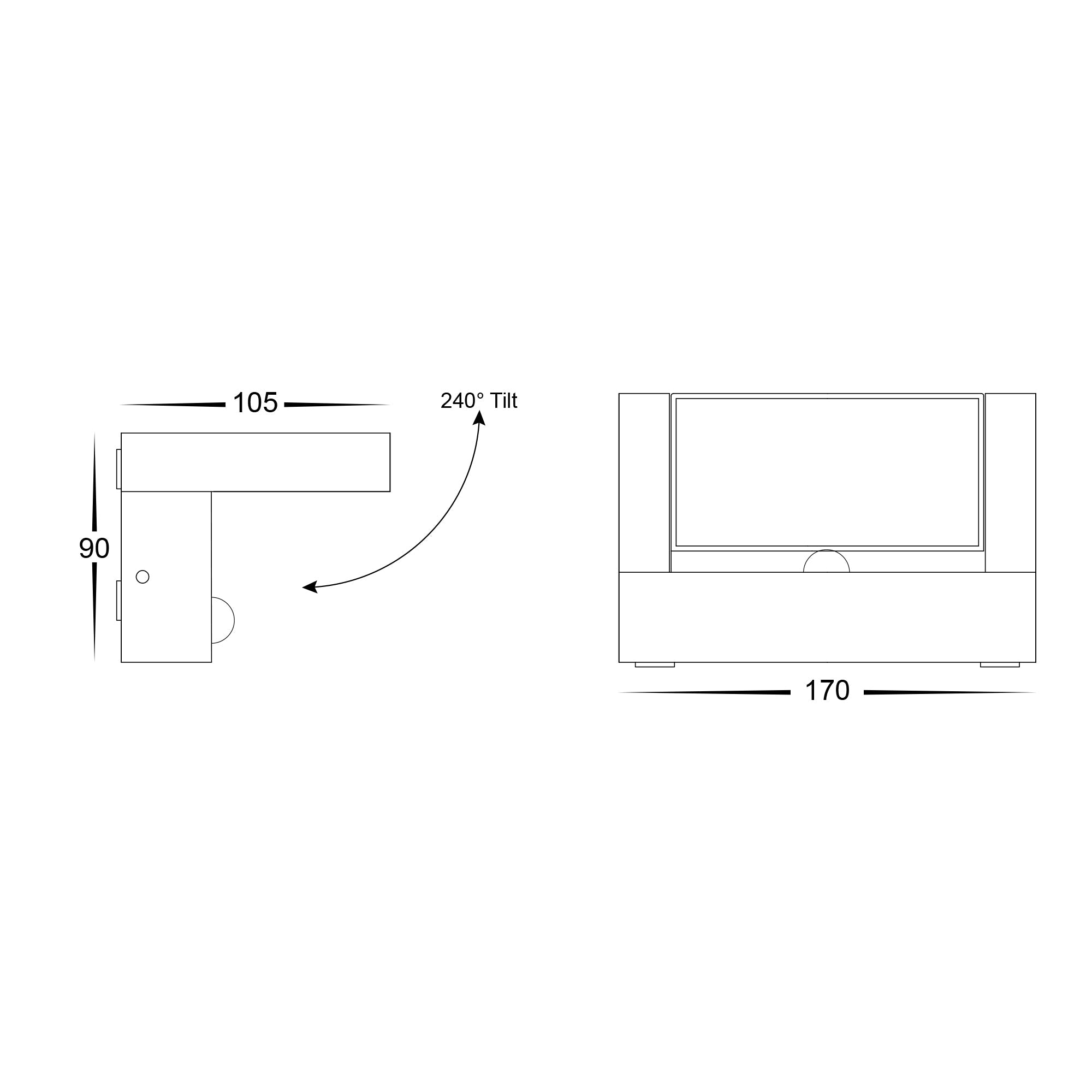 HV3731T-BLK-PIR - Locu Aluminium Black Adjustable 12w LED Floodlight with Sensor