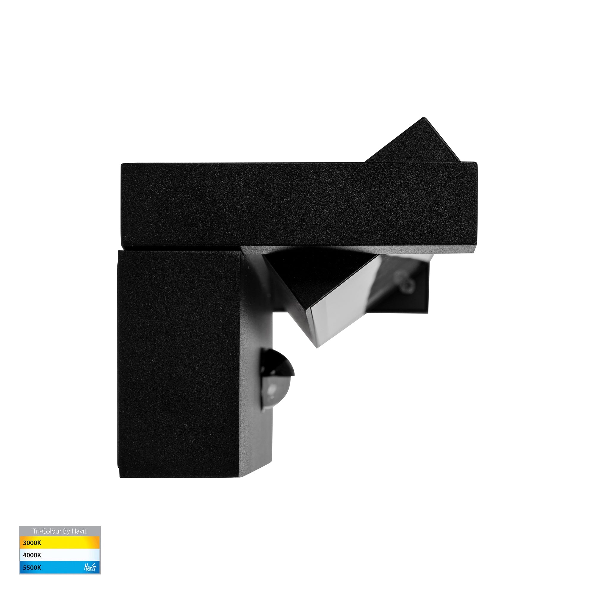 HV3732T-BLK-PIR - Locu Aluminium Black Adjustable 24w LED Floodlight with Sensor