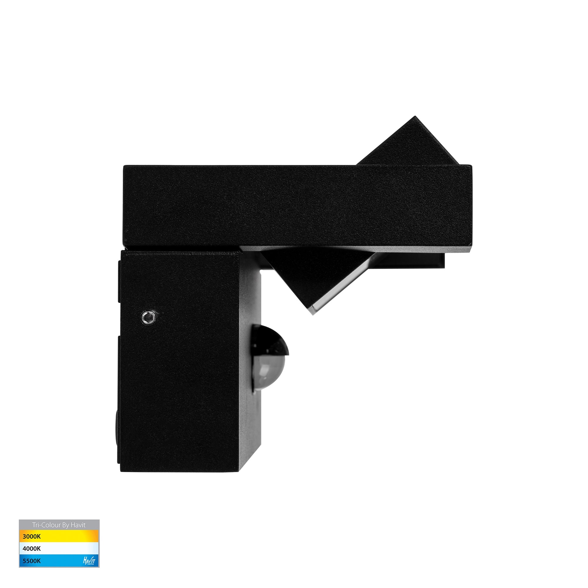 HV3733T-BLK-PIR - Locu Aluminium Black Adjustable 36w LED Floodlight with Sensor