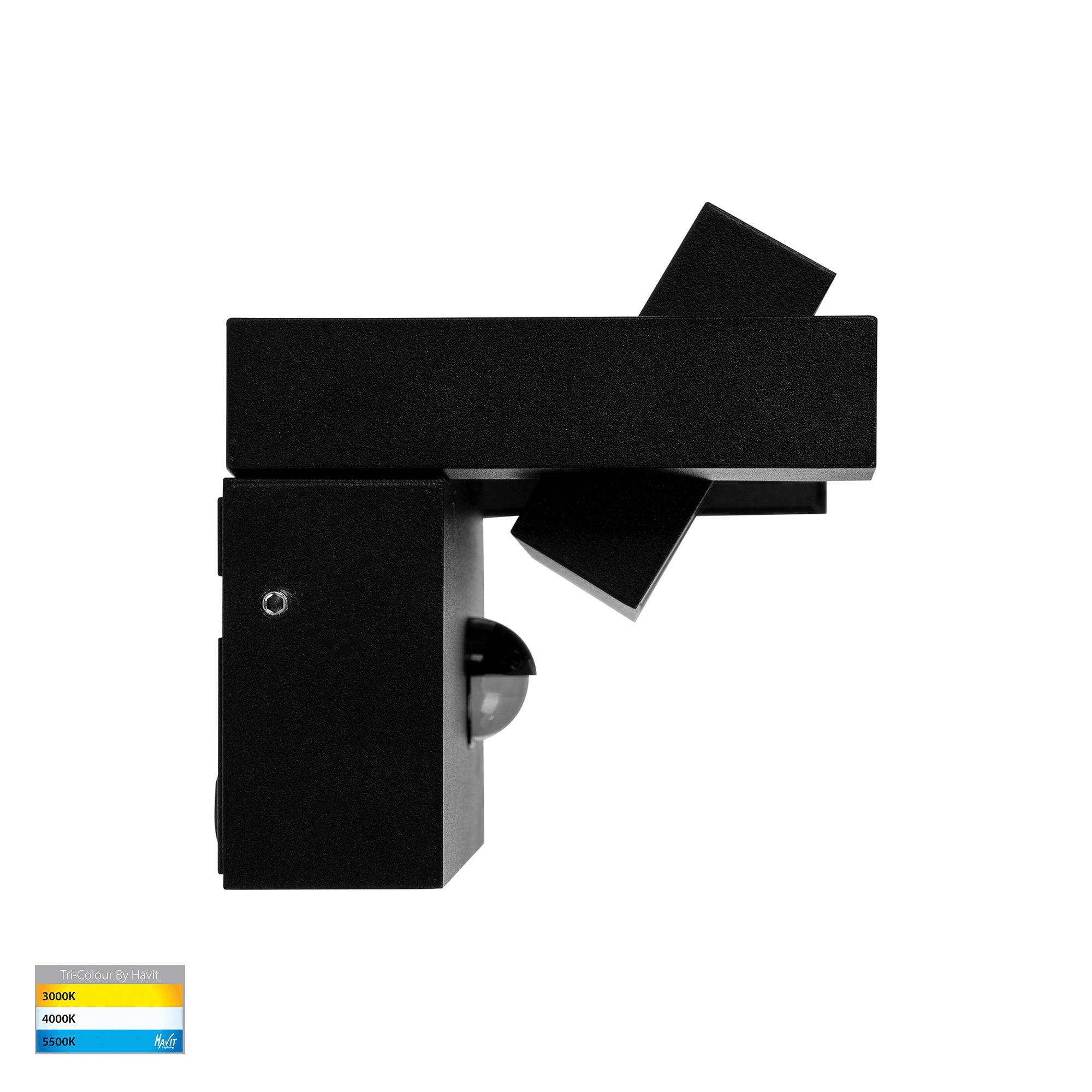 HV3733T-BLK-PIR - Locu Aluminium Black Adjustable 36w LED Floodlight with Sensor