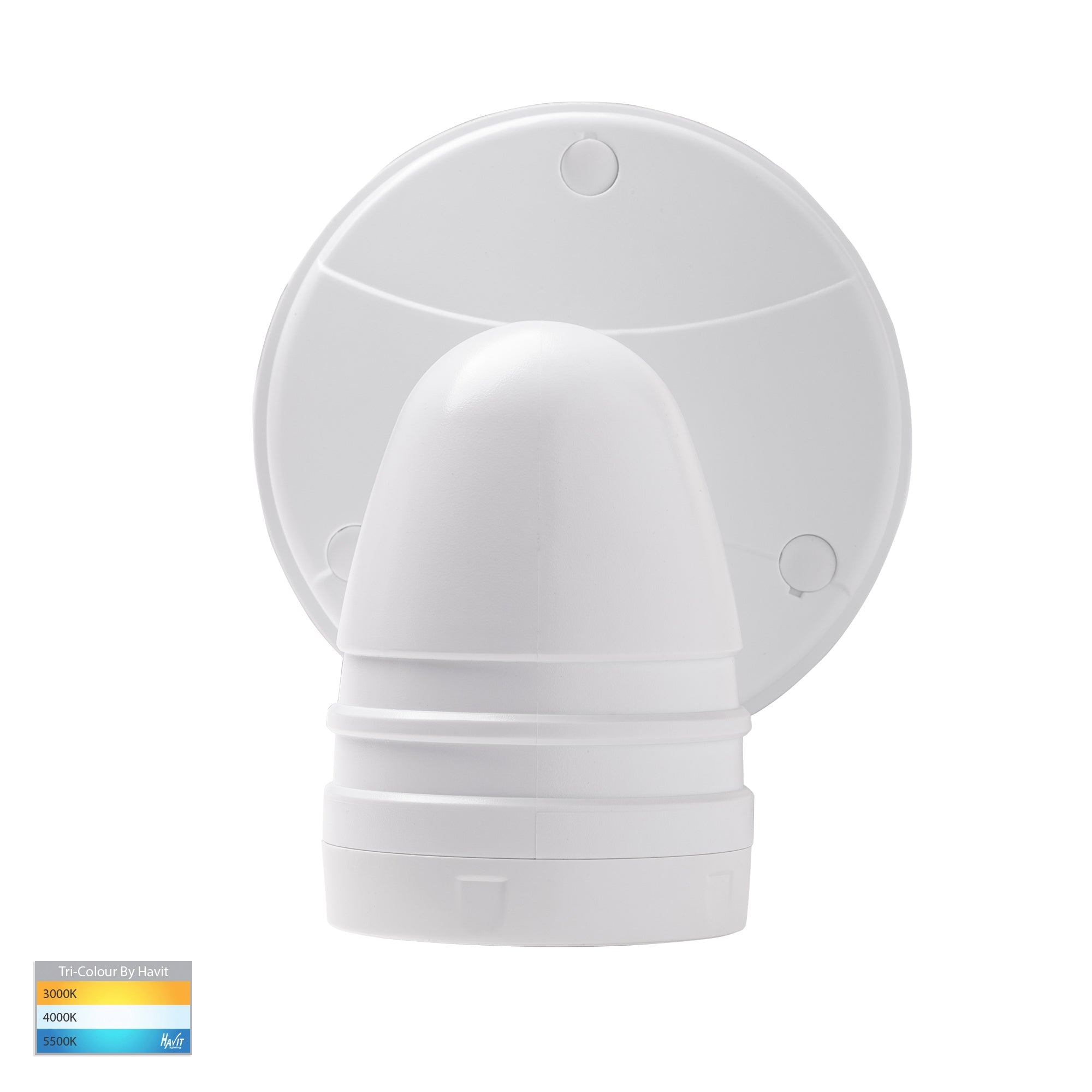 HV3792T-WHT - Focus Polycarbonate White Single Adjustable Spot Light With Sensor