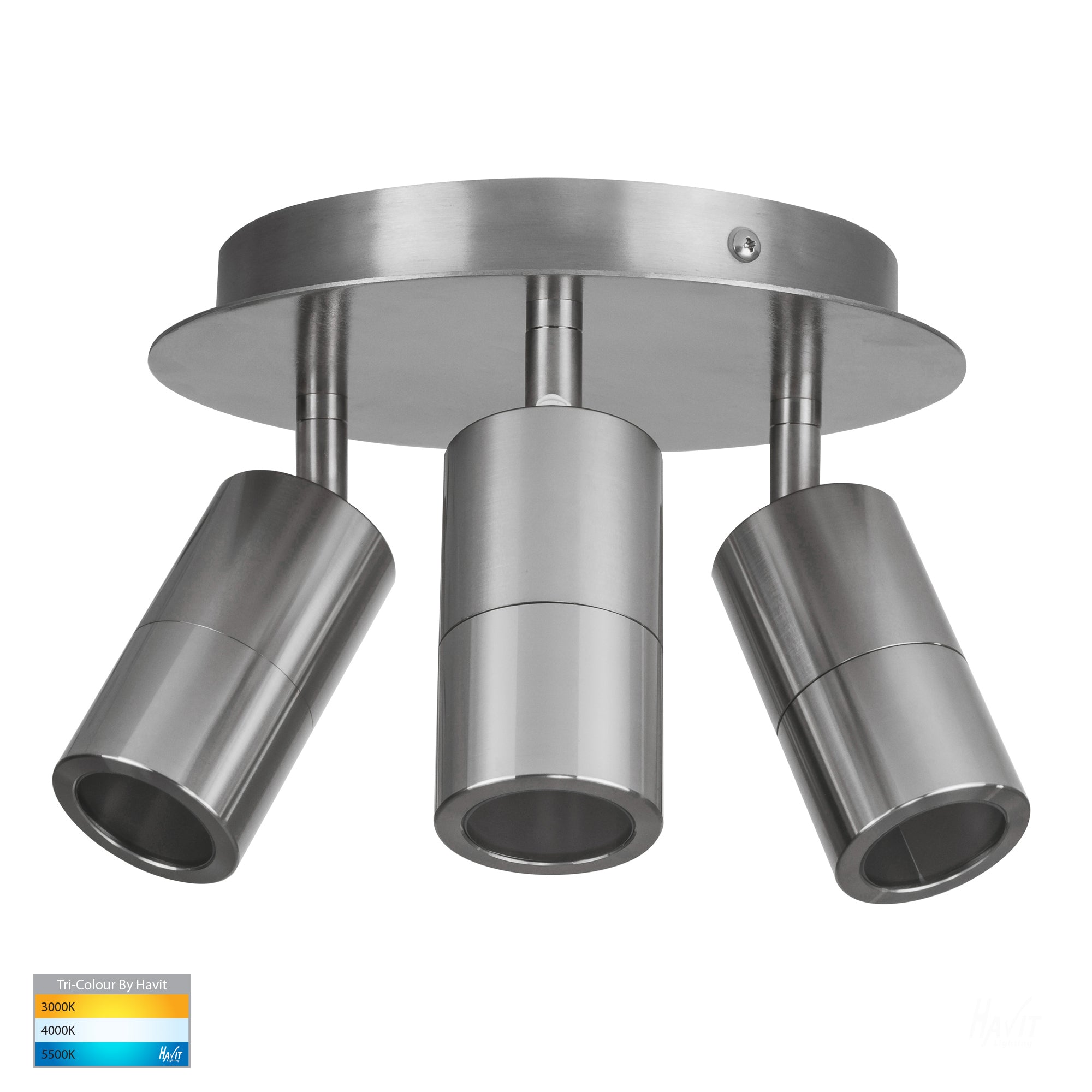HV4001T-3-TTM-RND - Tivah Titanium Aluminium 3 Light Round Plate