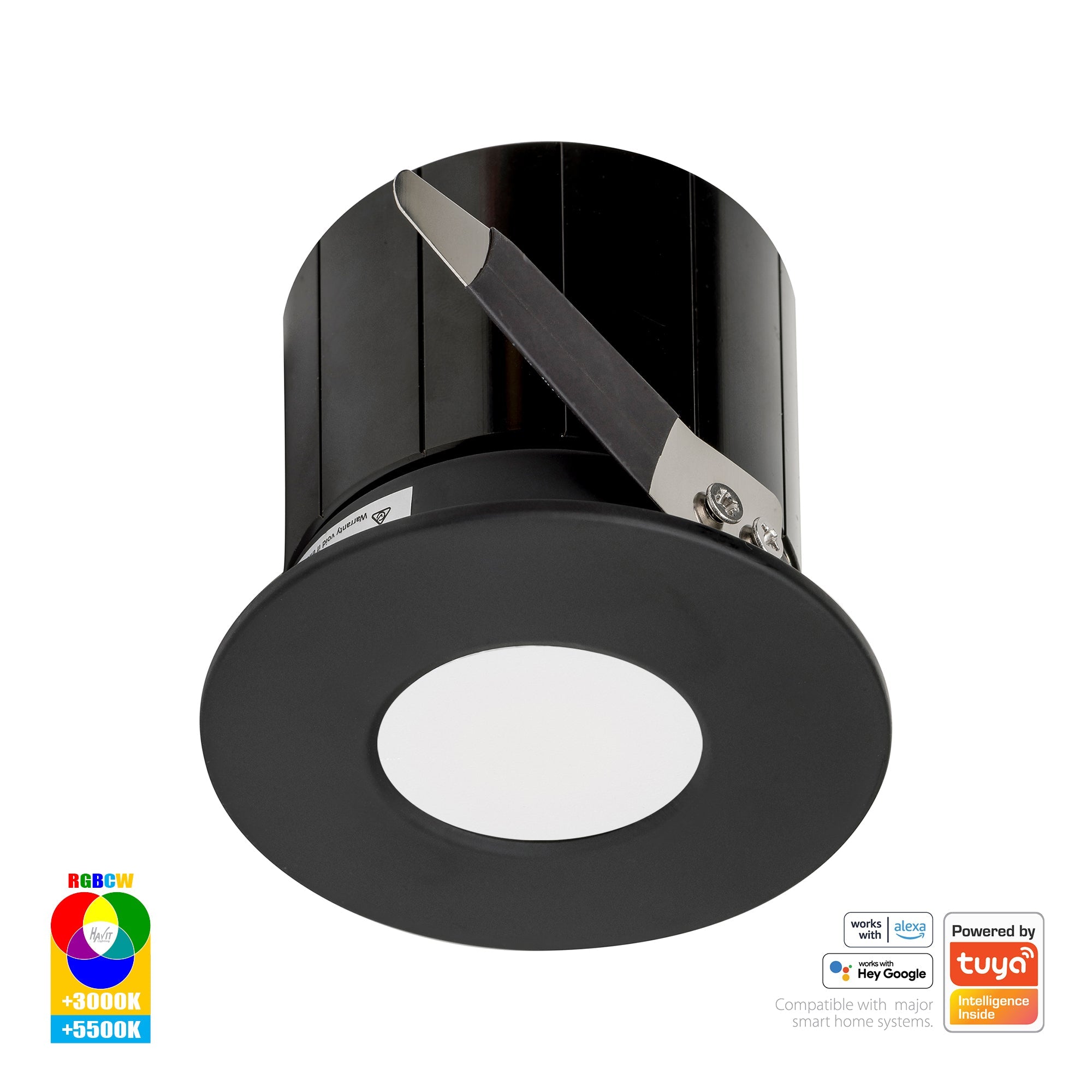 HV5511RGBCW-BLK - Prime Black Fixed RGBCW WIFI LED Downlight