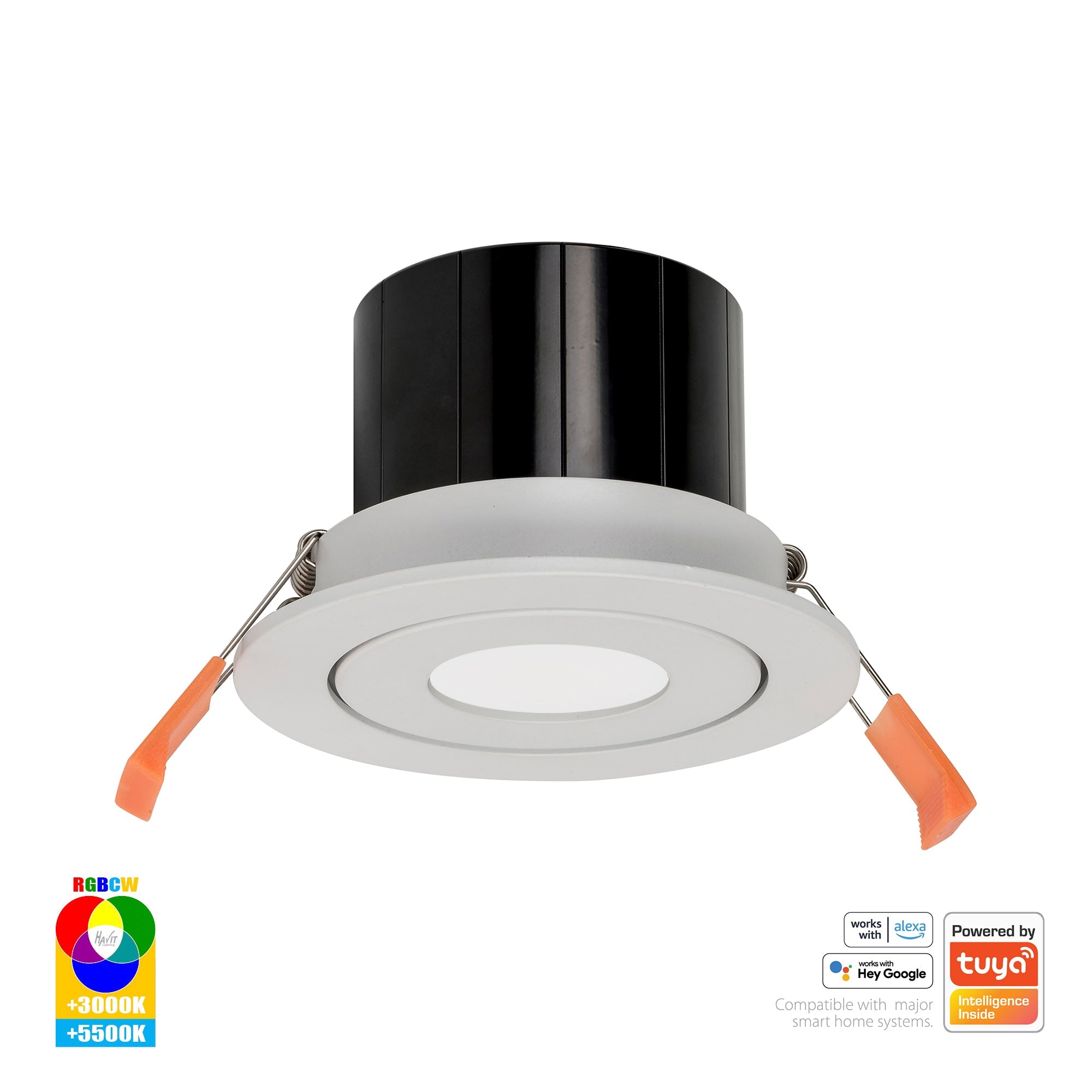 HV5512RGBCW-WHT - Prime White Tilt RGBCW WIFI LED Downlight