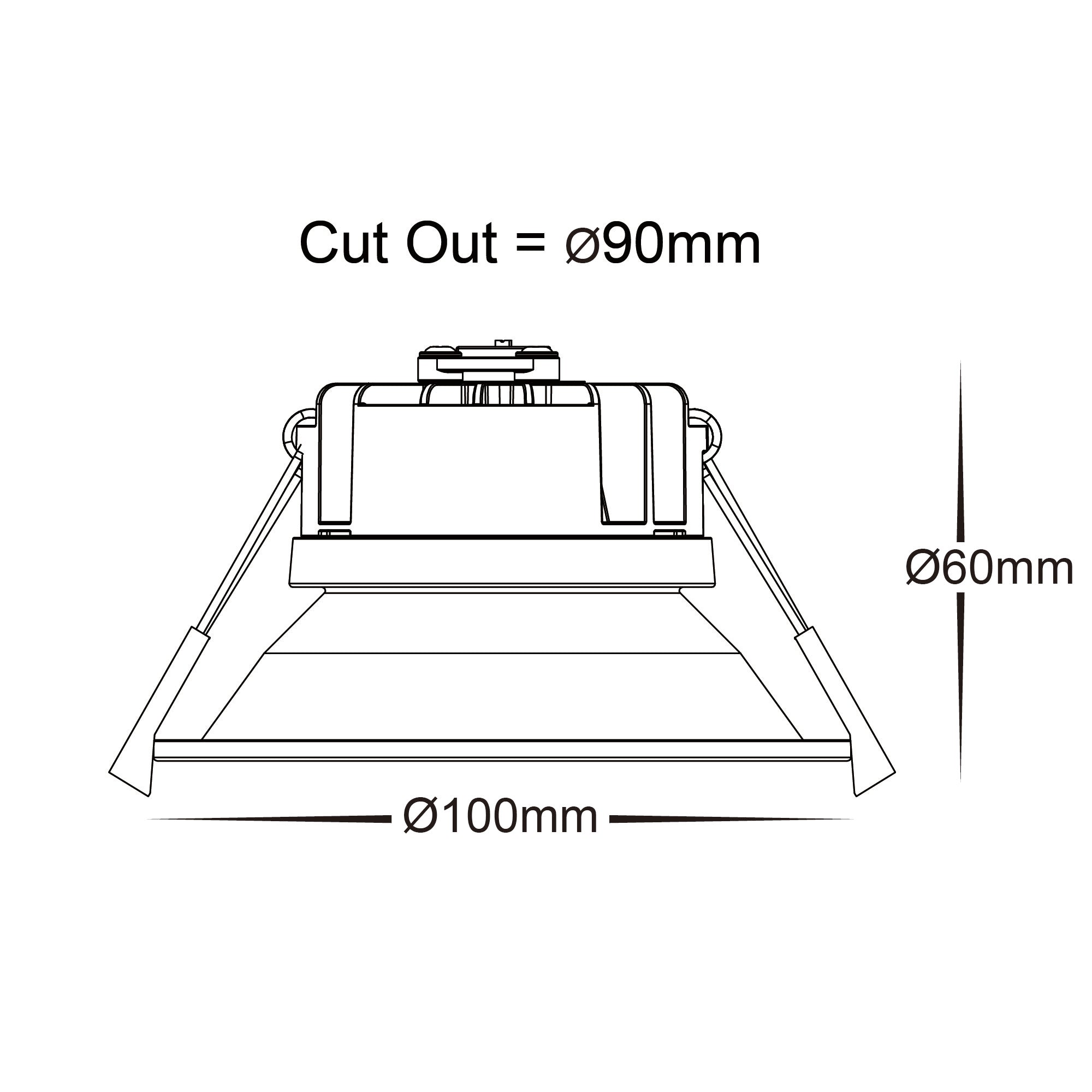 HV5528T-BLK - Gleam Black Fixed LED Downlight