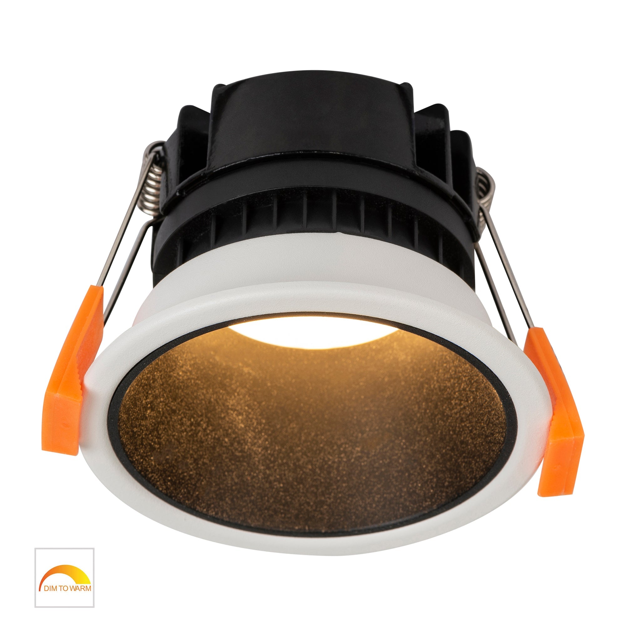 HV5529D2W-WB - Gleam White with Black Insert Fixed Dim to Warm LED Downlight