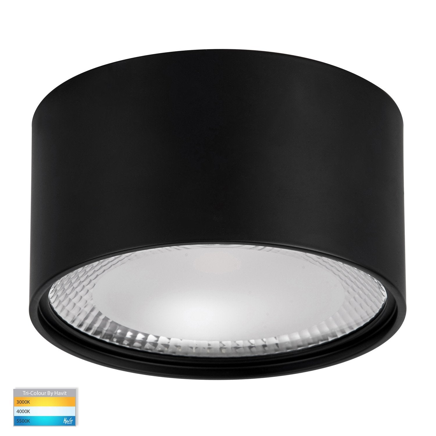 Nella 18W Dimmable CCT Matt Black Surface Mount Fixed Downlight