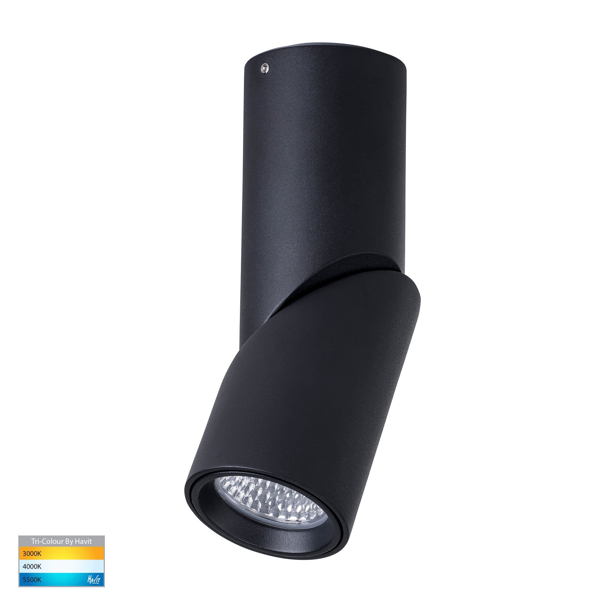 HV5822T-BLK | HV5822T-BLK-12V - Nella Black 7w Surface Mounted Rotatable LED Downlight