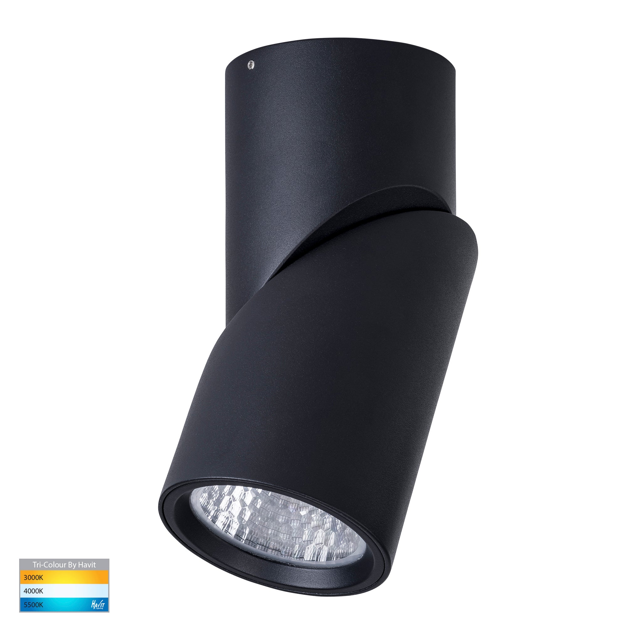 HV5824T-BLK | HV5824T-BLK-12V - Nella Black 18w Surface Mounted Rotatable LED Downlight