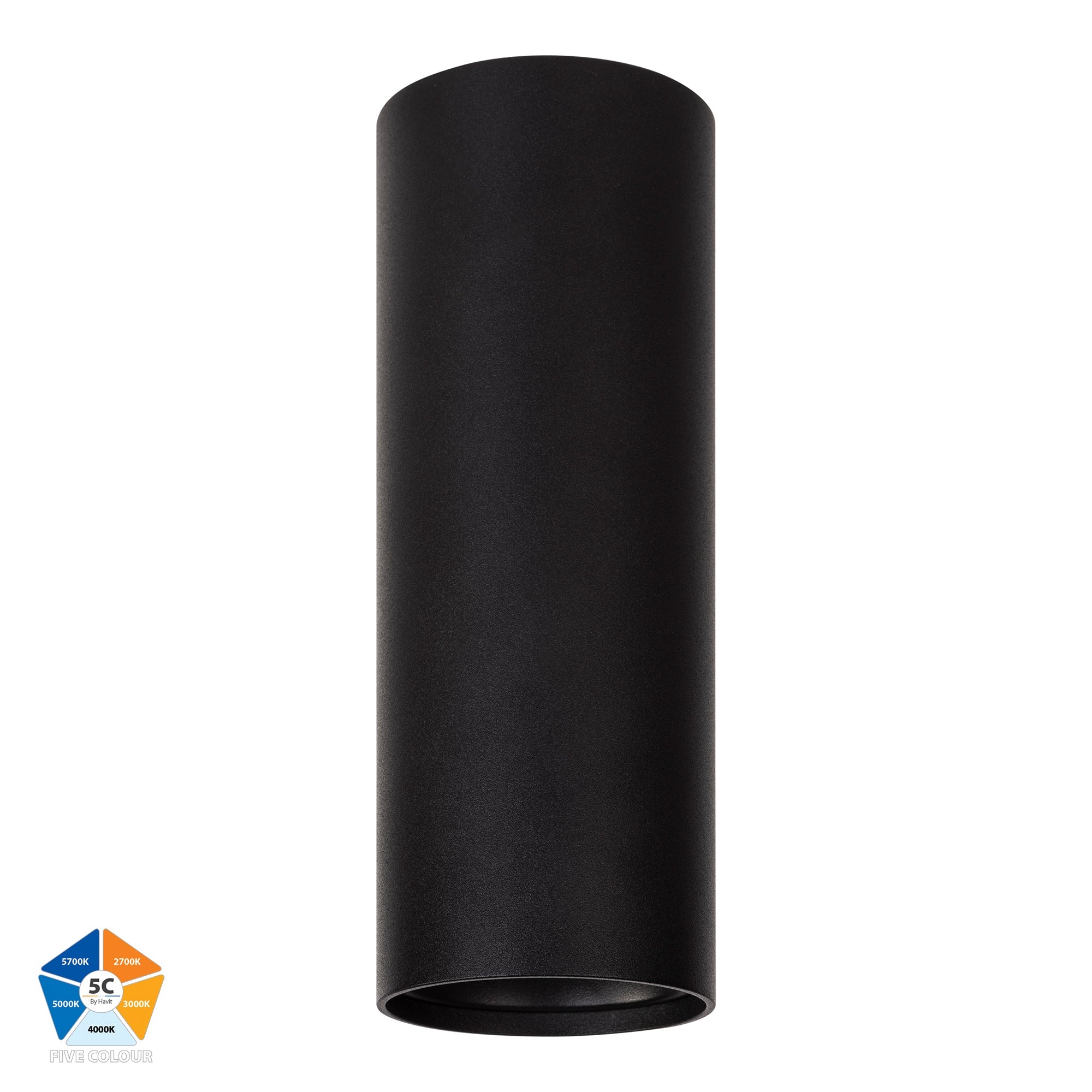 HV5841S-BLK-EXT | HV5841S-BLK-EXT-12V - Nella Black 7w Surface Mounted LED Downlight