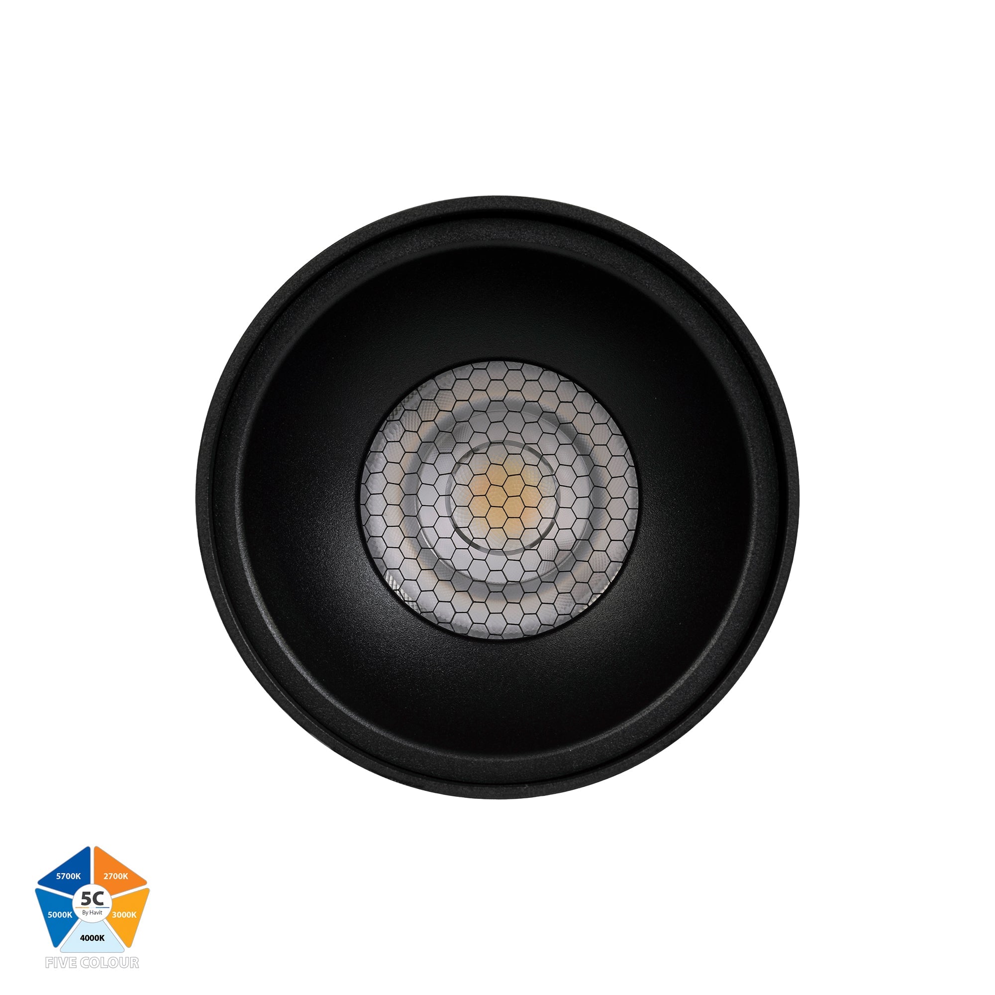 HV5842S-BLK-EXT | HV5842S-BLK-EXT-12V - Nella Black 12w Surface Mounted LED Downlight