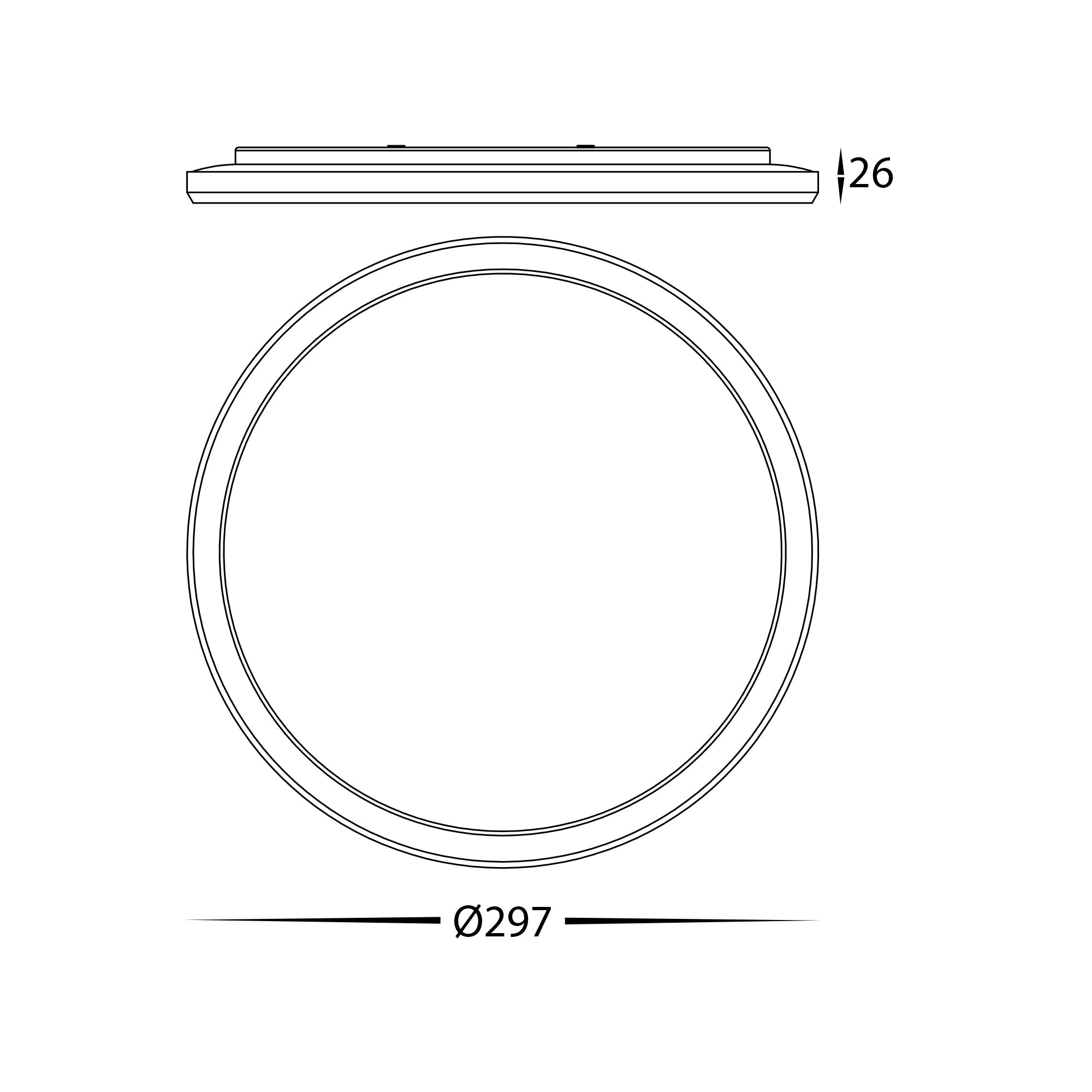 HV5877T-WHT - Slim White 24w LED Ceiling Mounted Oyster Light