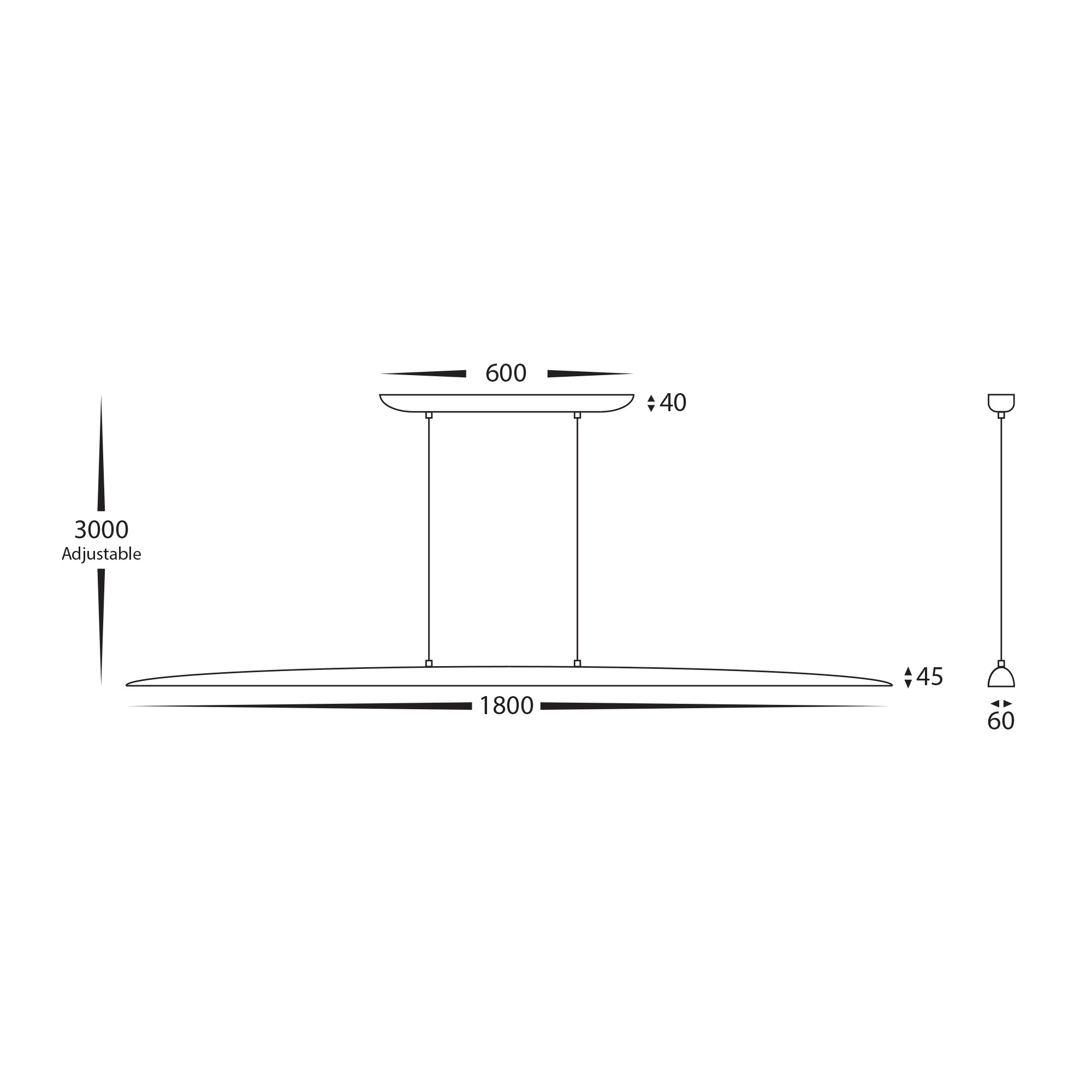 HV6012T - Noce Walnut Timber 1800mm Linear Pendant