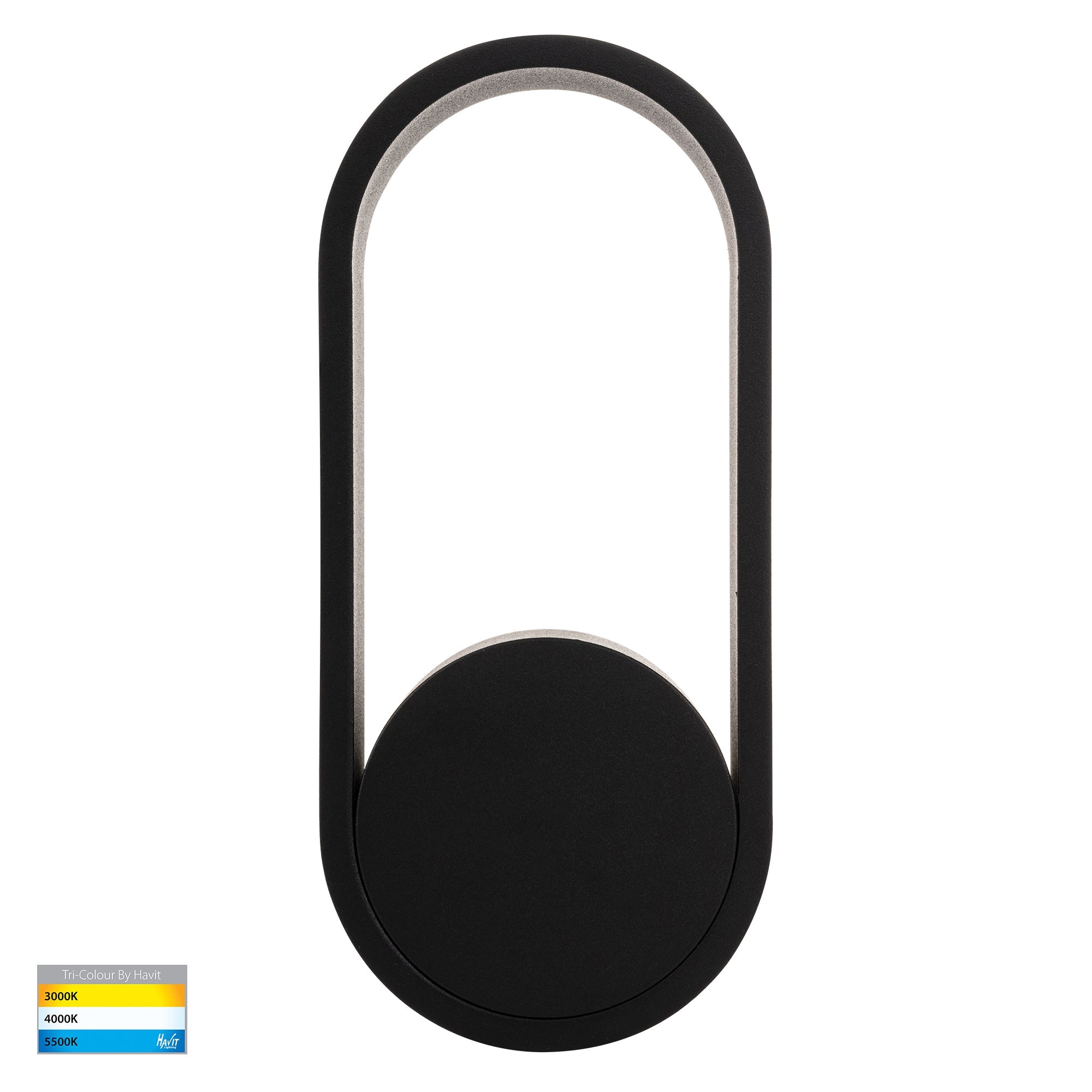 HV8080T-BLK - Ovale Black Wall Light