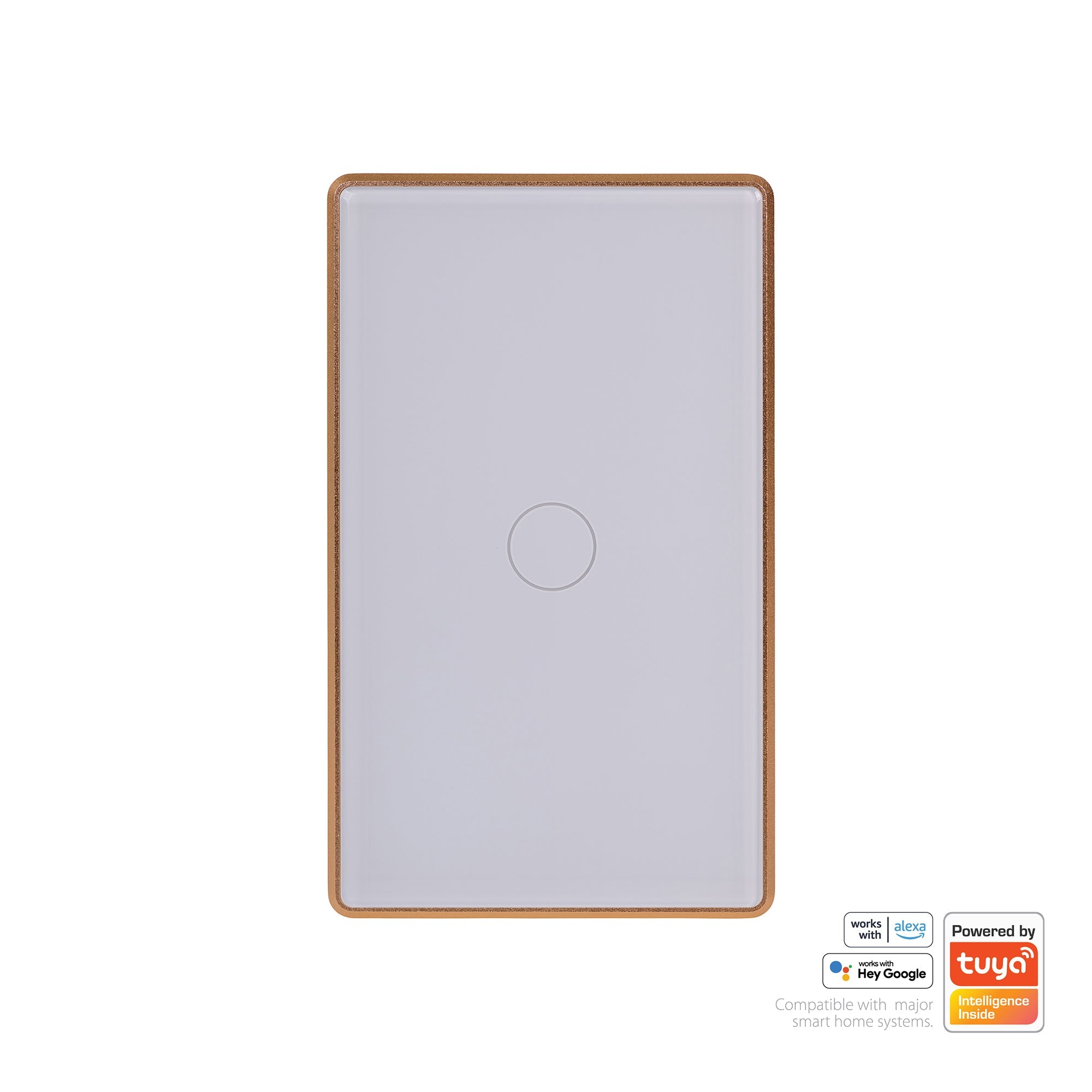 HV9120-1 - Wifi Single Gang White with Gold Trim Wall Switch