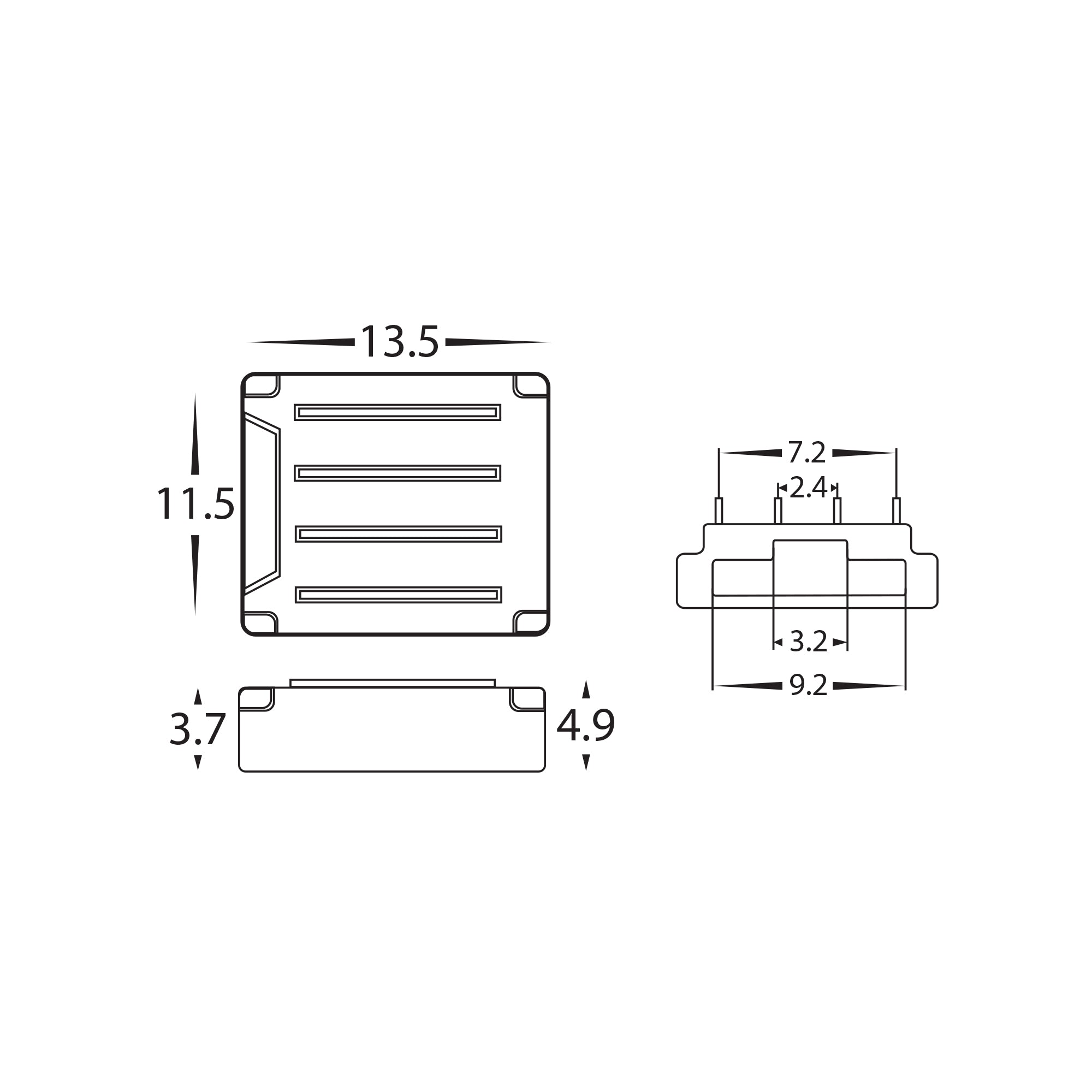 HV9955 - LED Strip Connector to suit IP20 10mm PCB RGB LED Strip
