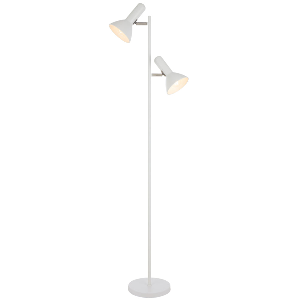Hyvik Black, White, Brass or Nickel 2 Light Floor Lamp