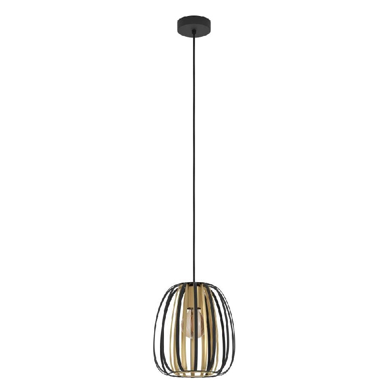 Encinitos Black & Gold 1 Light E27 Pendant - Small