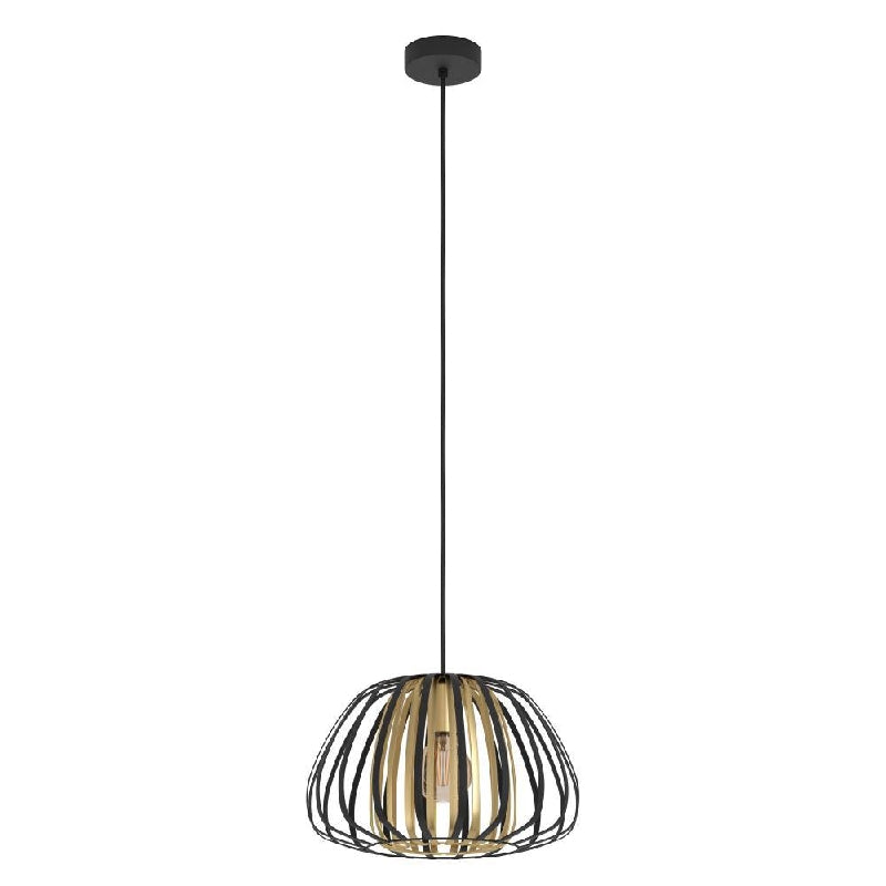 Encinitos Black & Gold 1 Light E27 Pendant - Large