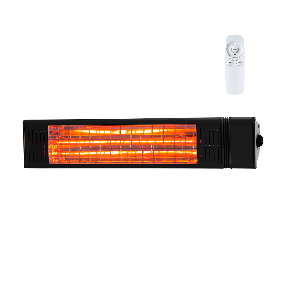 Infrastrip 2200W Halogen Remote Control IP65 Exterior Heater Matt Black