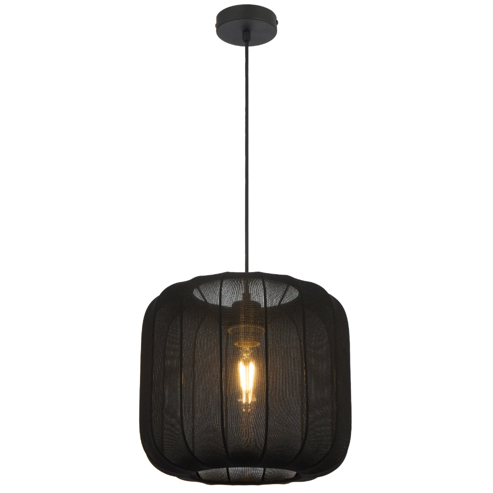 Jonsel White or Black Fabric 30cm Pendant Light