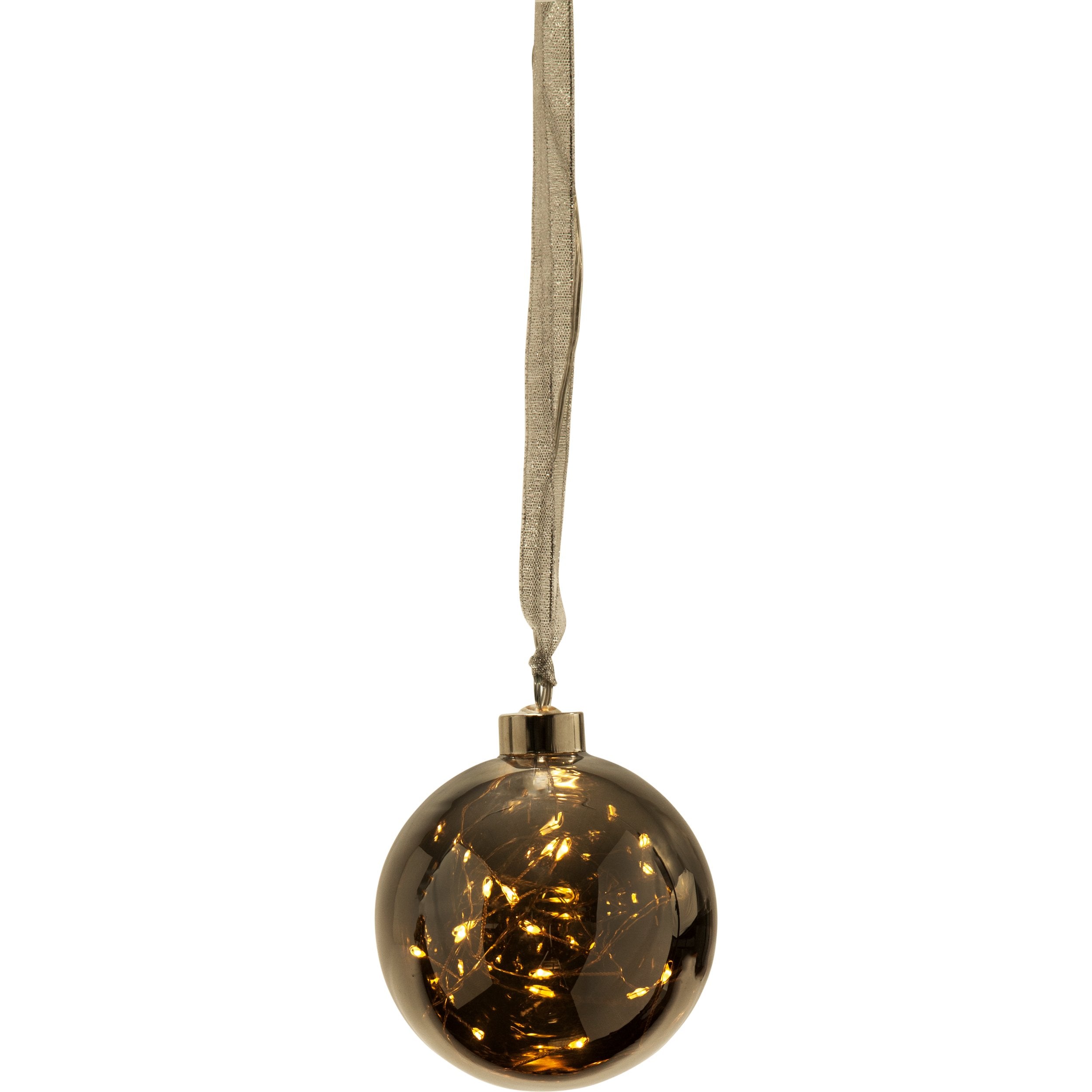 XMAS GLOW HANG BALL DEC BLACK TR/SILVER
