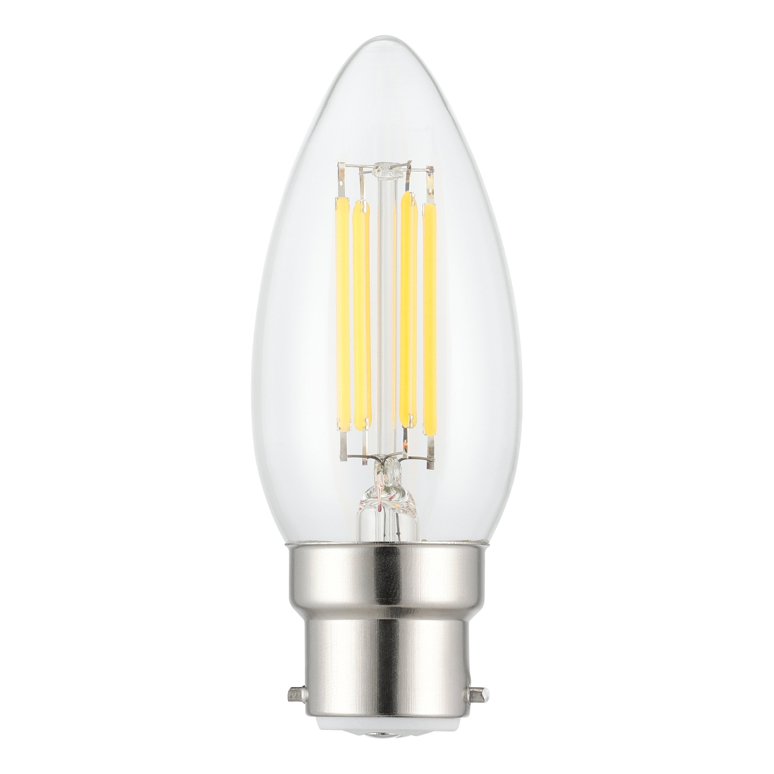 4W B22 3000K DIM LED CANDLE CLEAR
