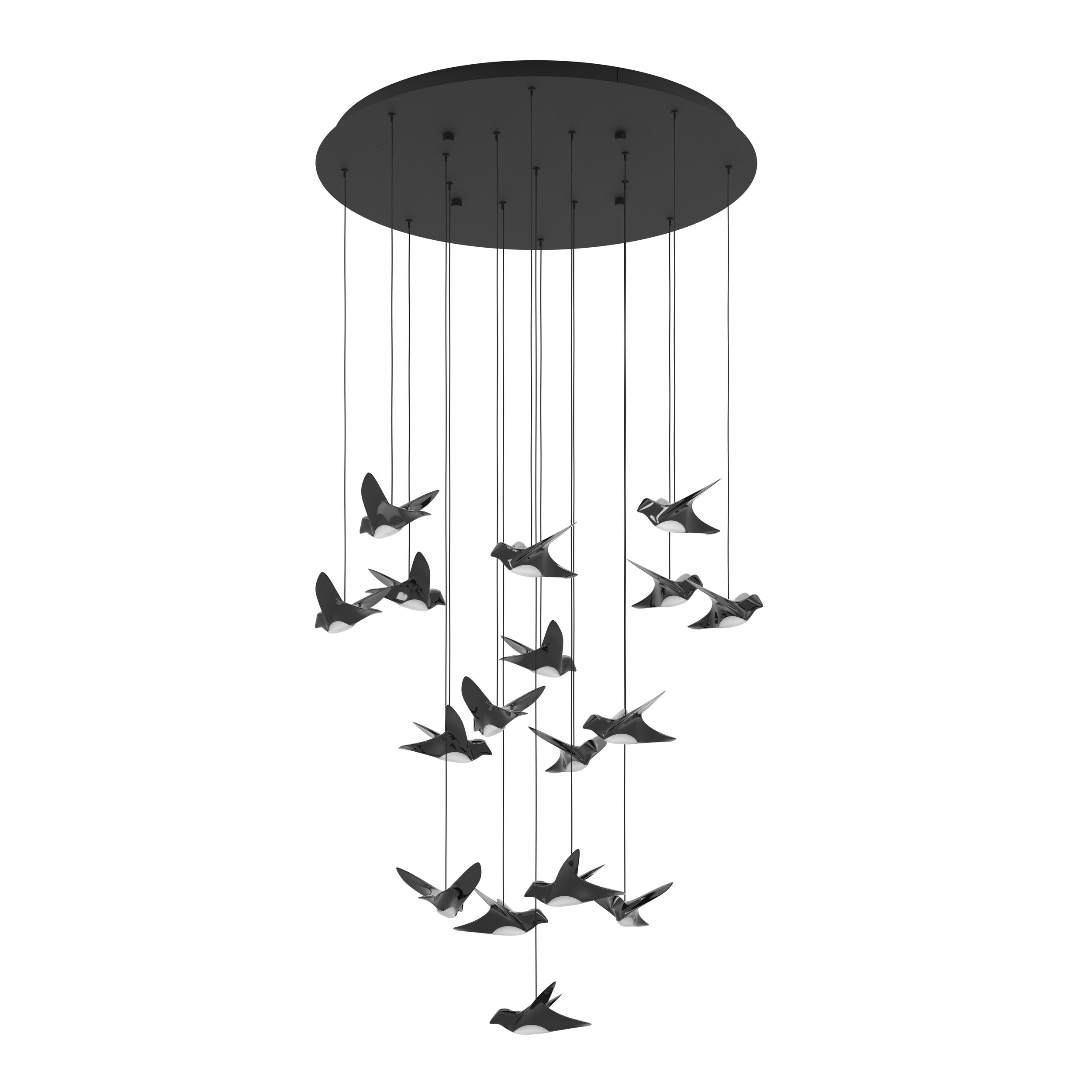 PARATEBUENO PENDANT LIGHT 17X3W LED 3000K NICKEL NERO ROUND