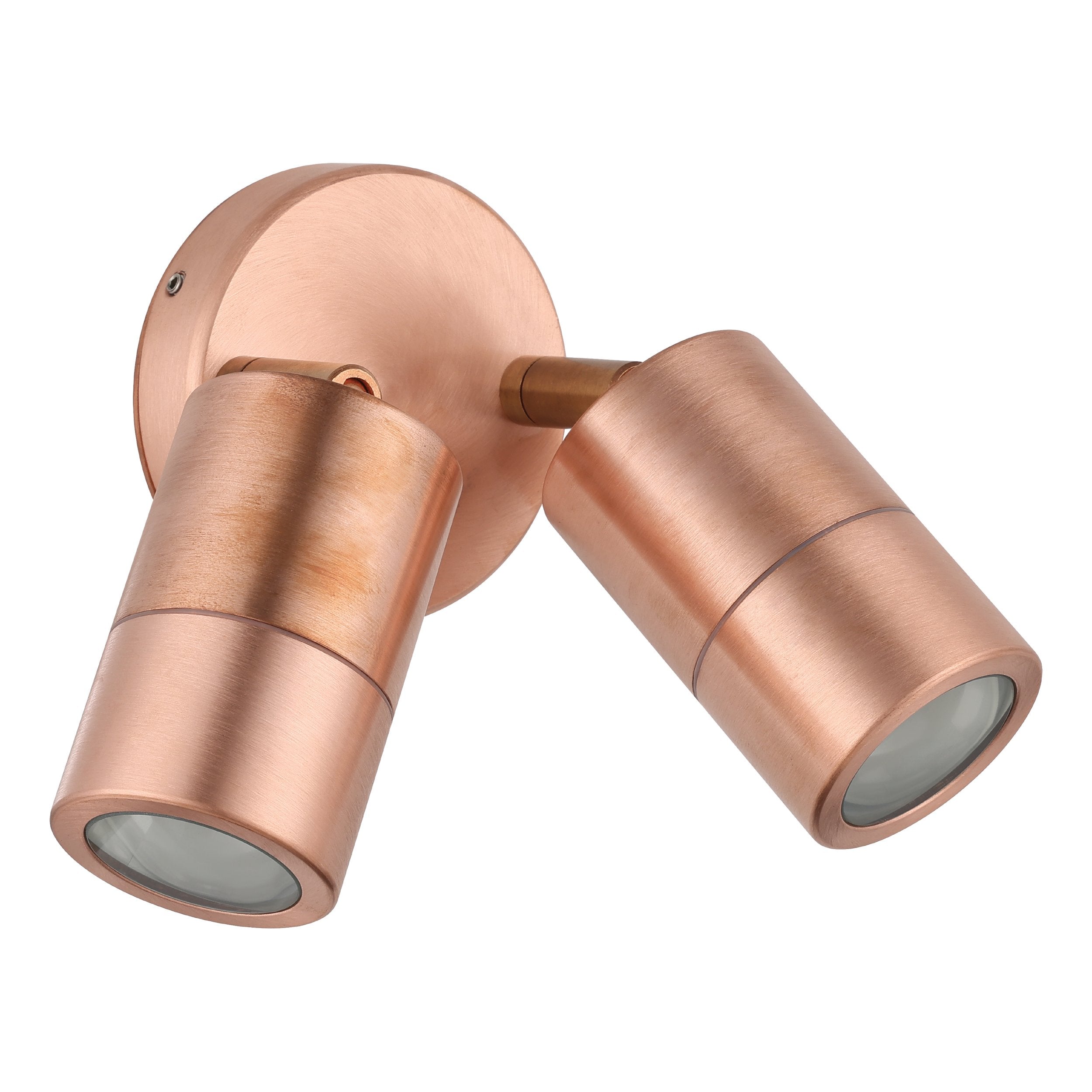 FREMANTLE EXTERIOR WALL LIGHT 2X5W LED TRI-COL COPPER ADJUSTABLE