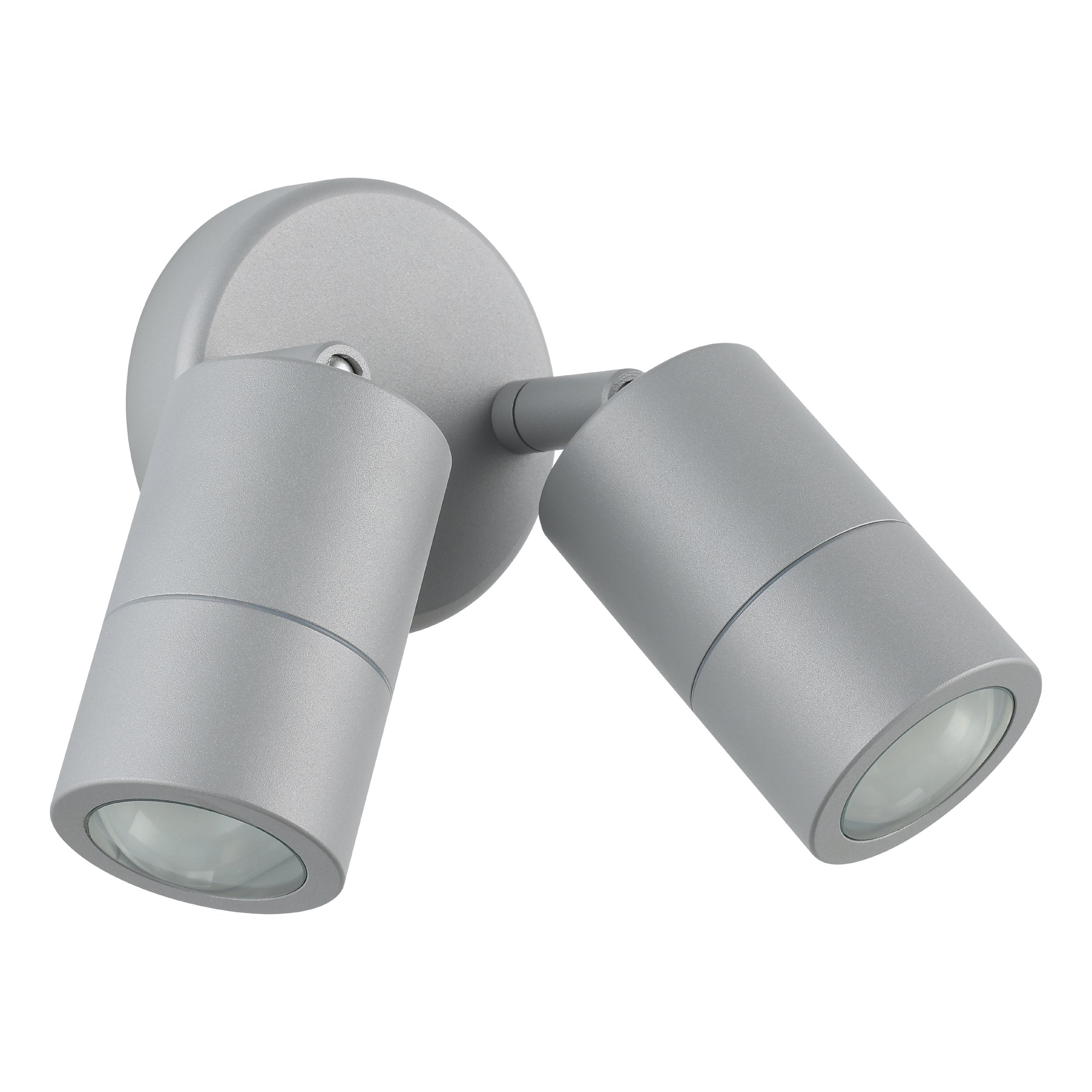 FREMANTLE EXTERIOR WALL LIGHT 2X5W LED TRI-COL SILVER ADJUSTABLE