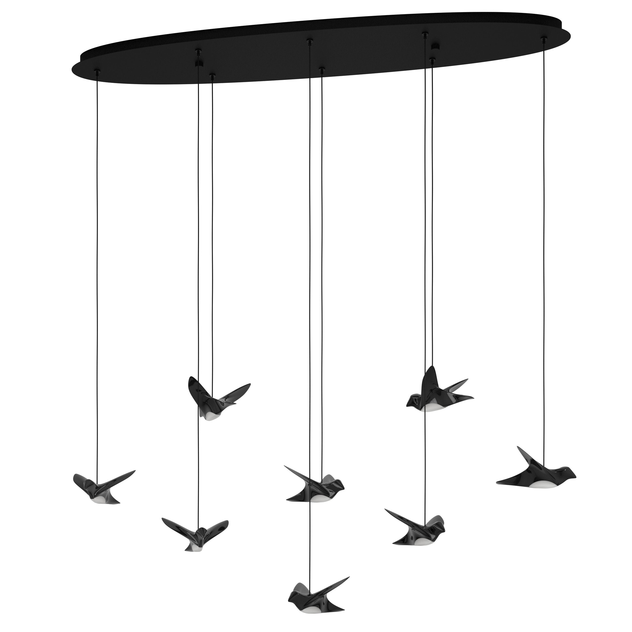 PARATEBUENO PENDANT LIGHT 8X3W LED 3000K NICKEL NERO OBLONG