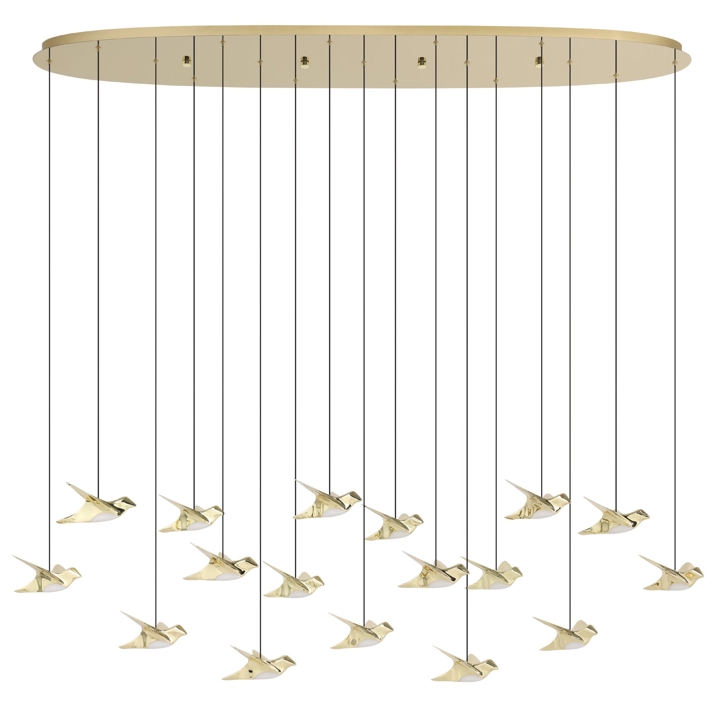 PARATEBUENO PENDANT LIGHT 17X3W LED 3000K BRASS OBLONG