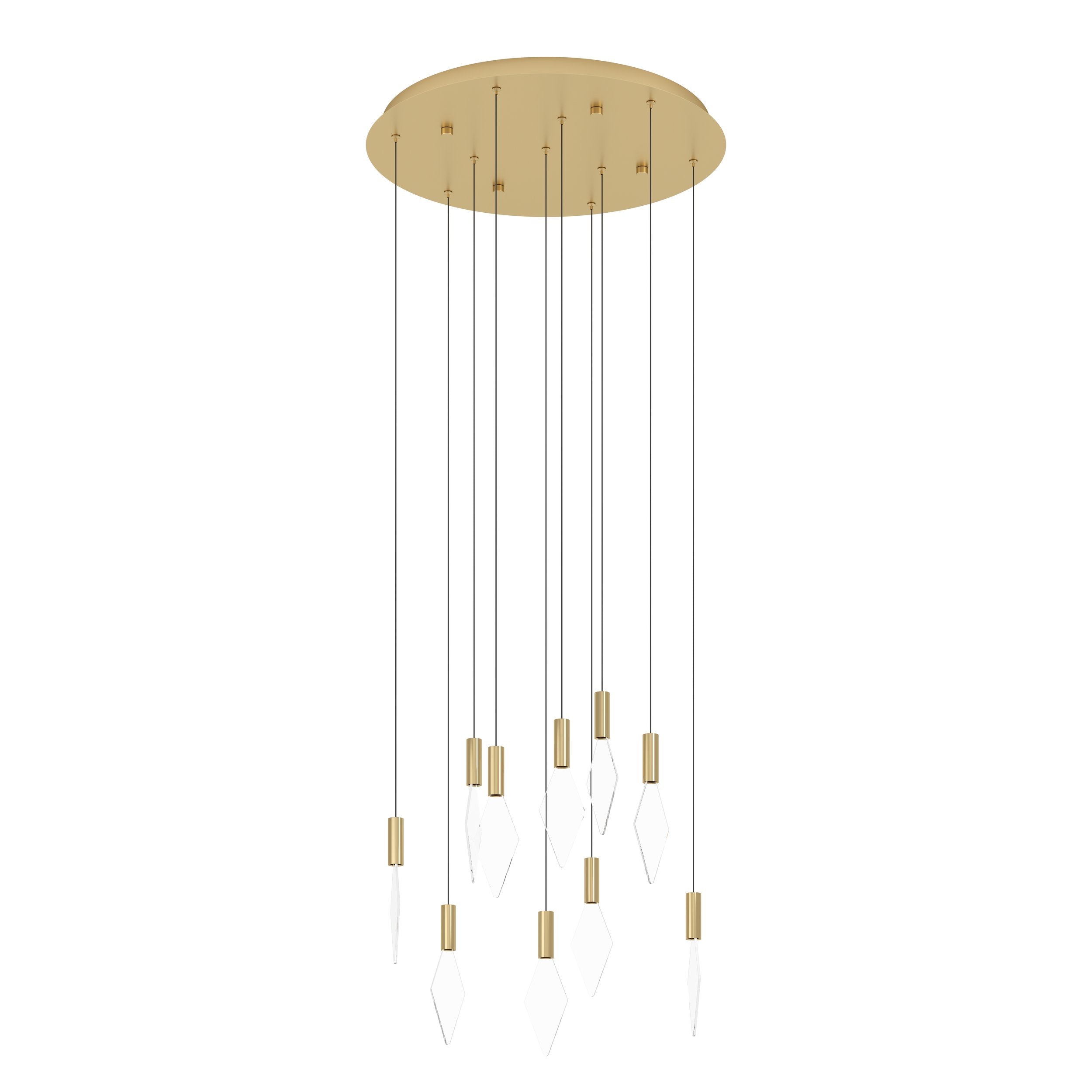 MIRADOR PENDANT LIGHT 10X3W LED 3000K BRASS ROUND