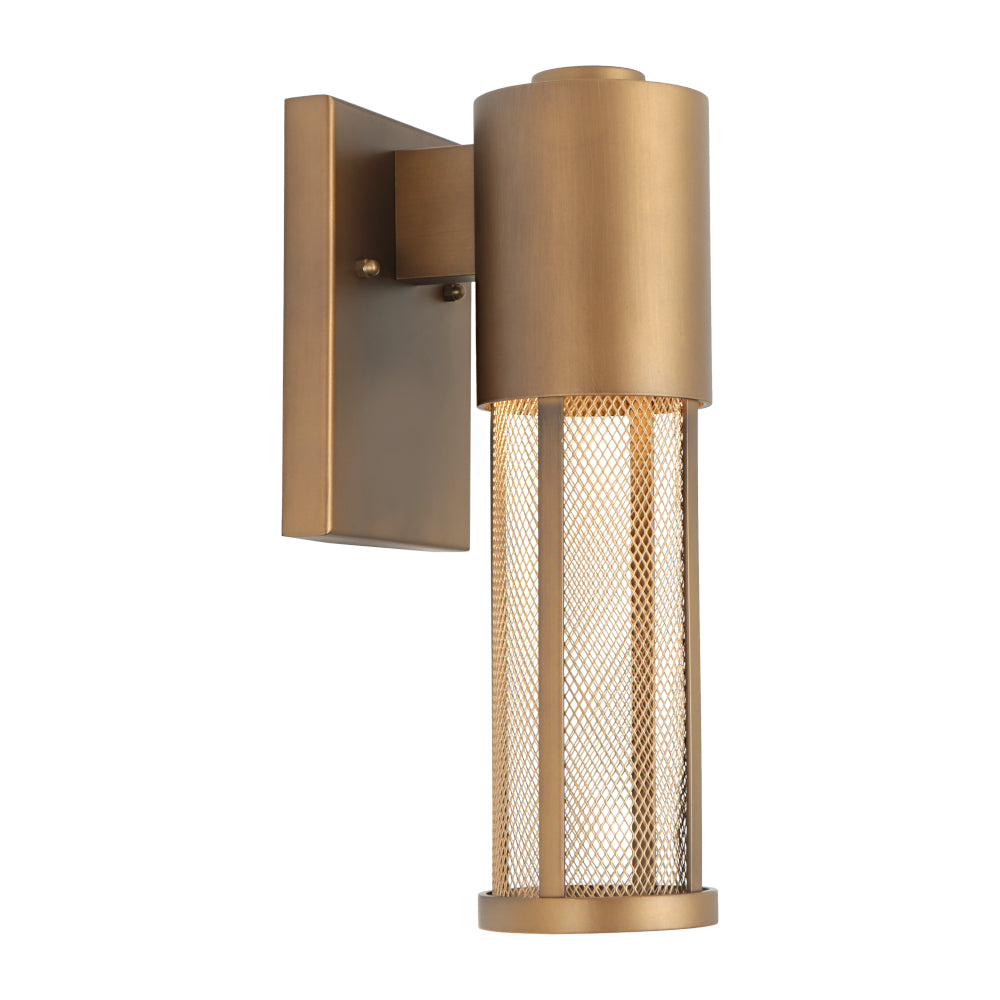 Kassel 1 Light Exterior Wall Light Aged Brass