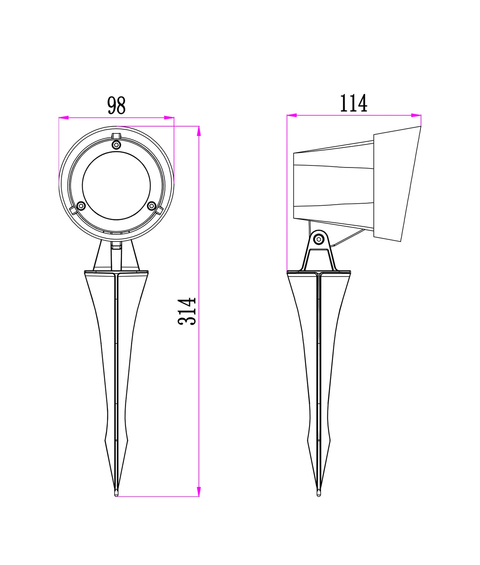 KOLEC: Exterior LED Garden Spike Light IP65