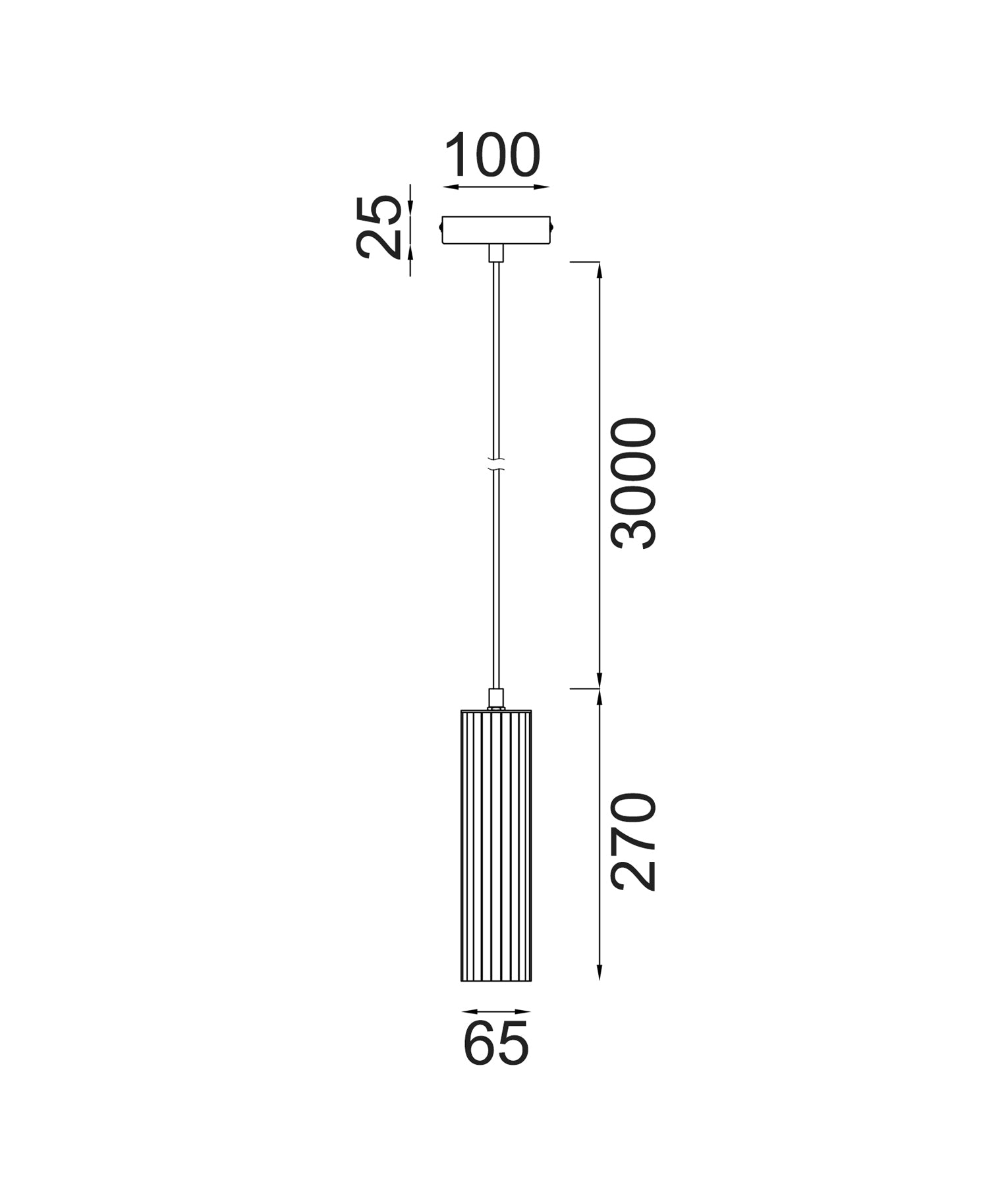 KOLONNE: Interior GU10 Ribbed Cylinder Pendant Lights