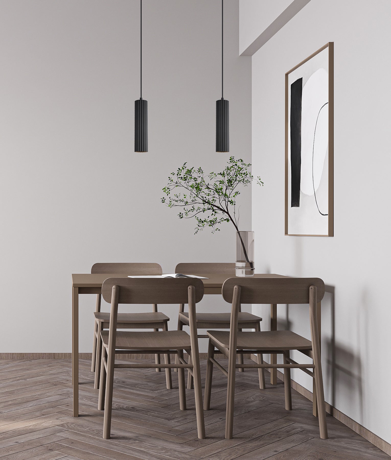 KOLONNE: Interior GU10 Ribbed Cylinder Pendant Lights