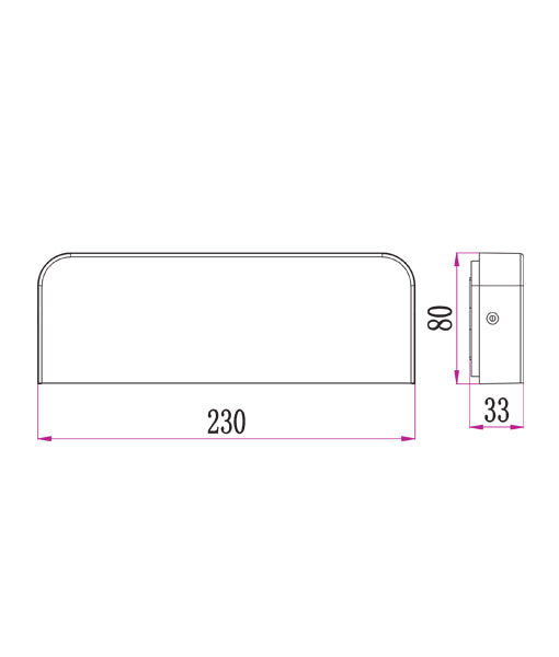 KUK: LED Surface Mounted Rectangular Wall Lights IP54